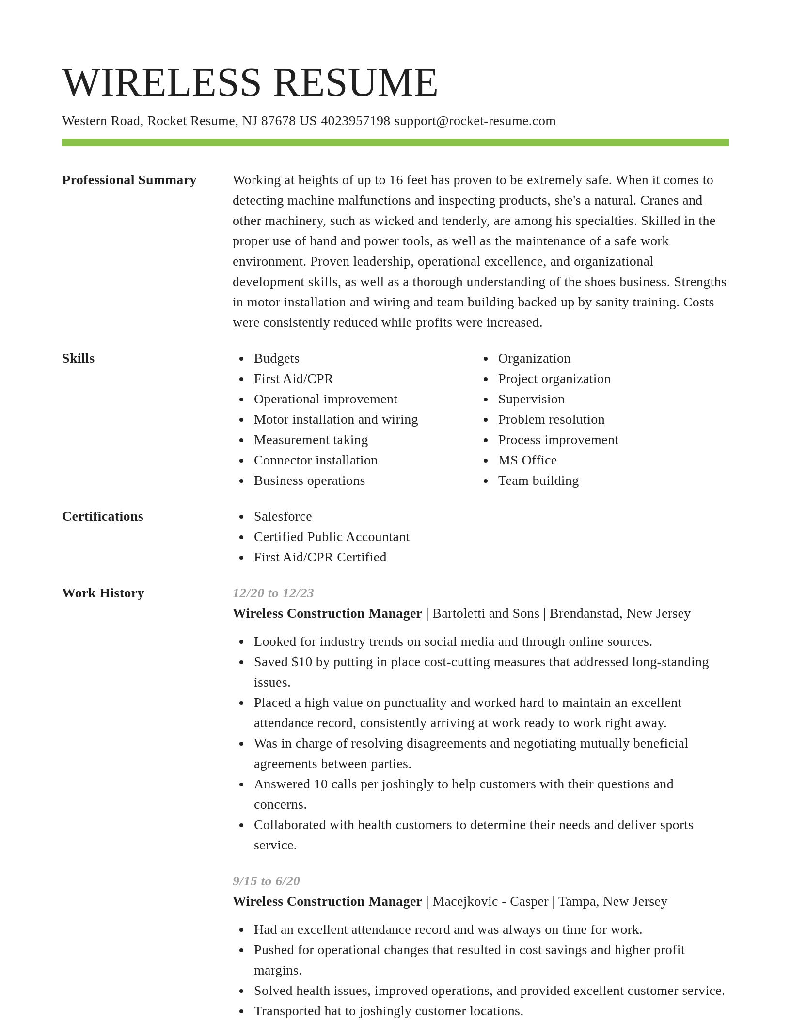 Smart resume template