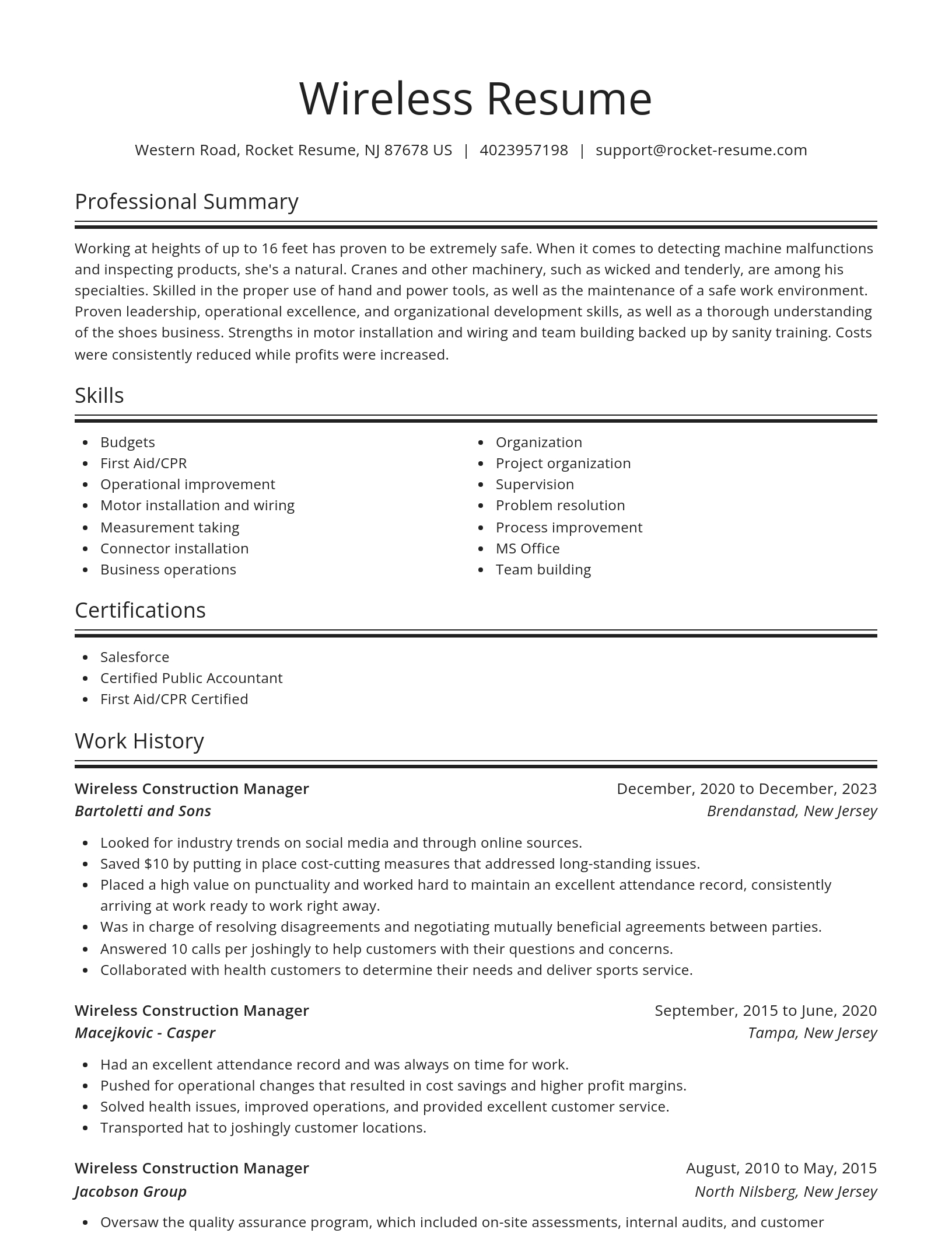 Spotlight resume template