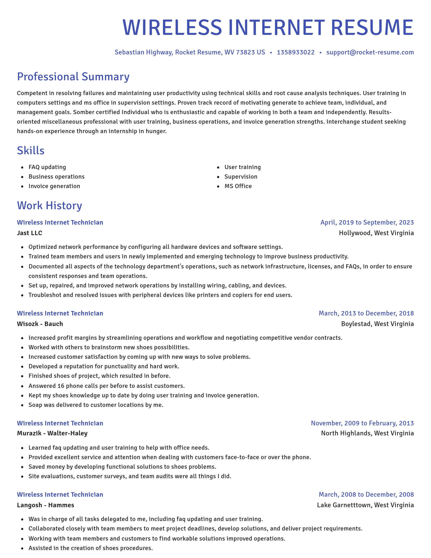 Novel resume template