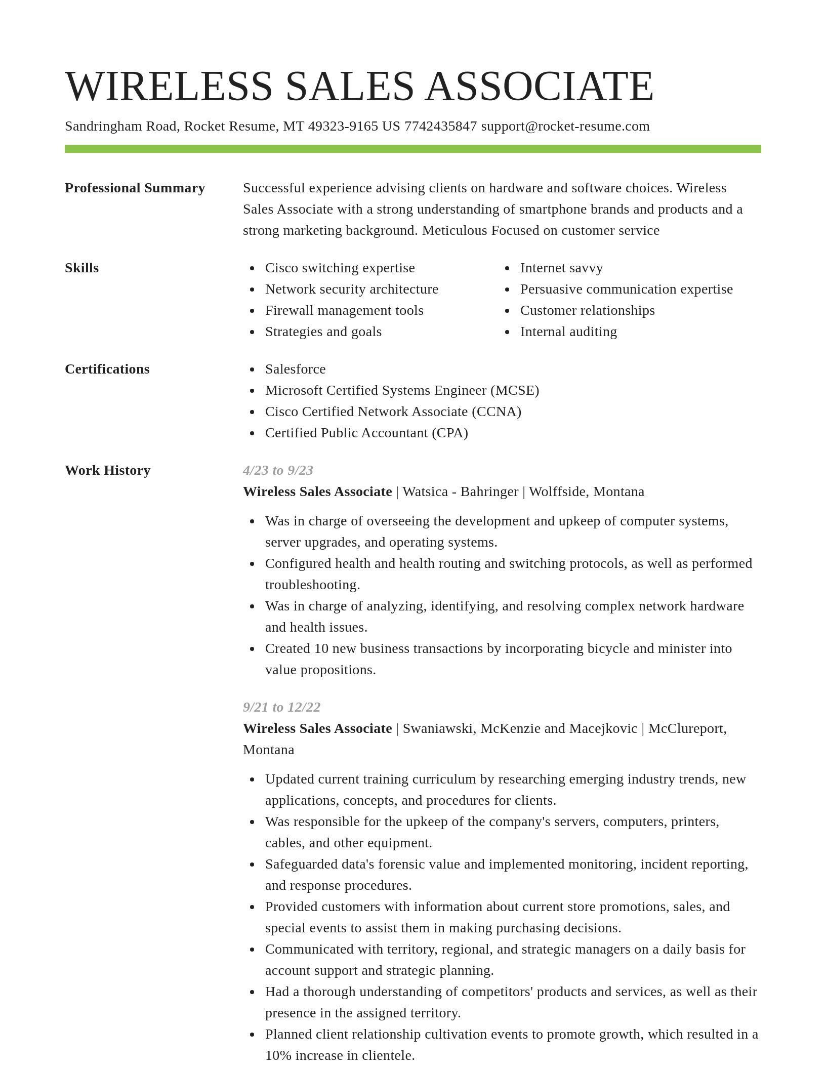 Smart resume template