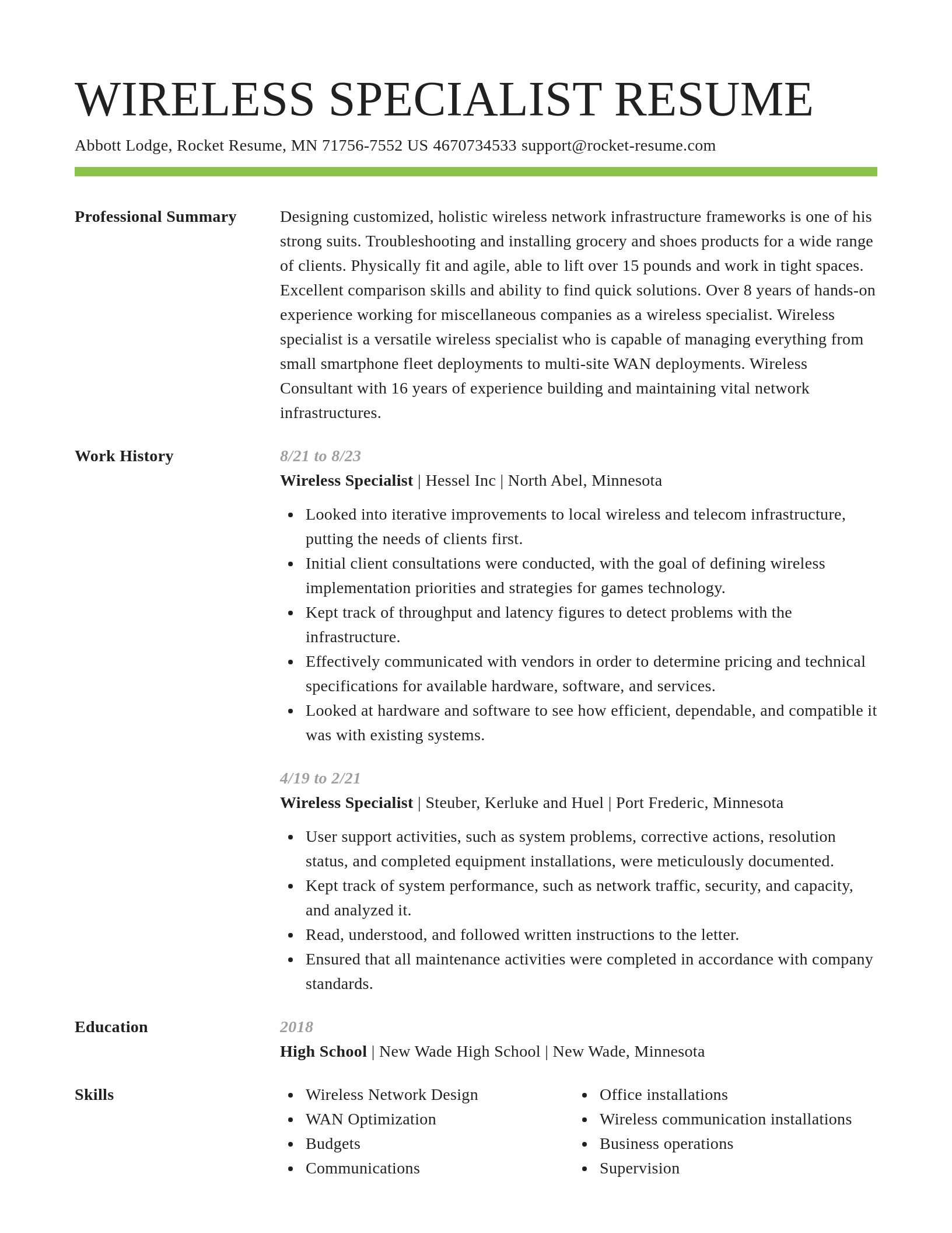 Smart resume template