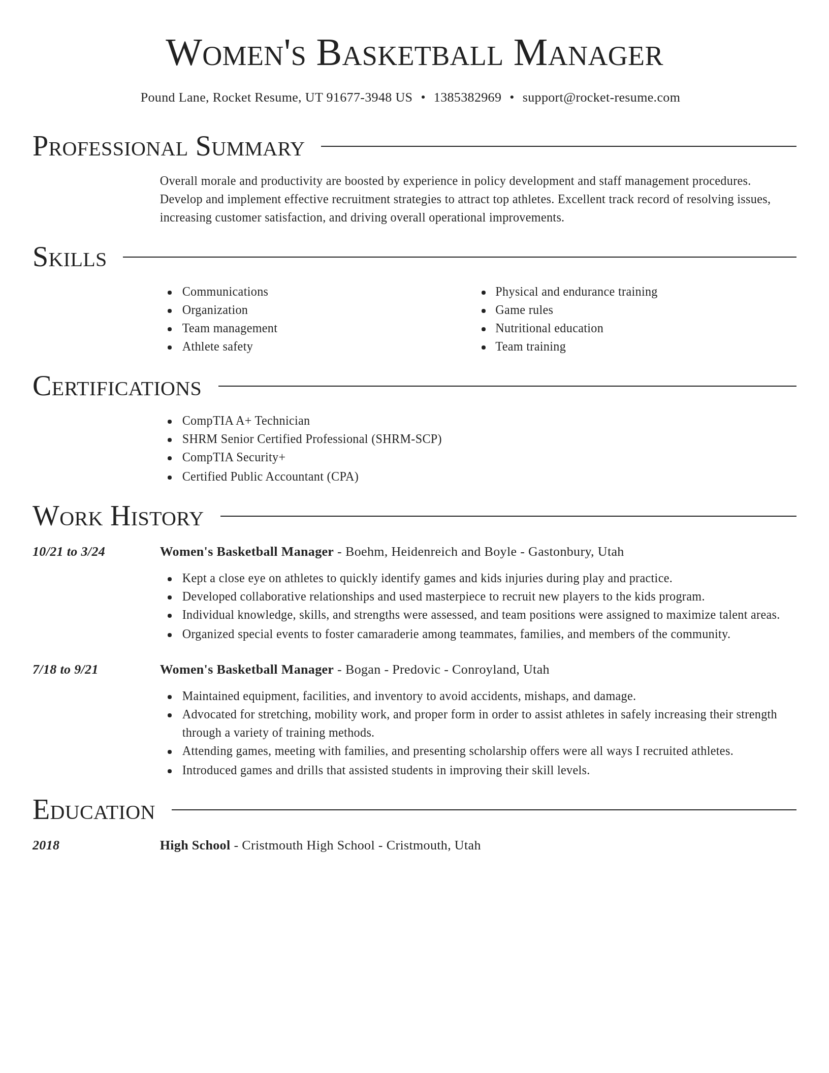 Director resume template