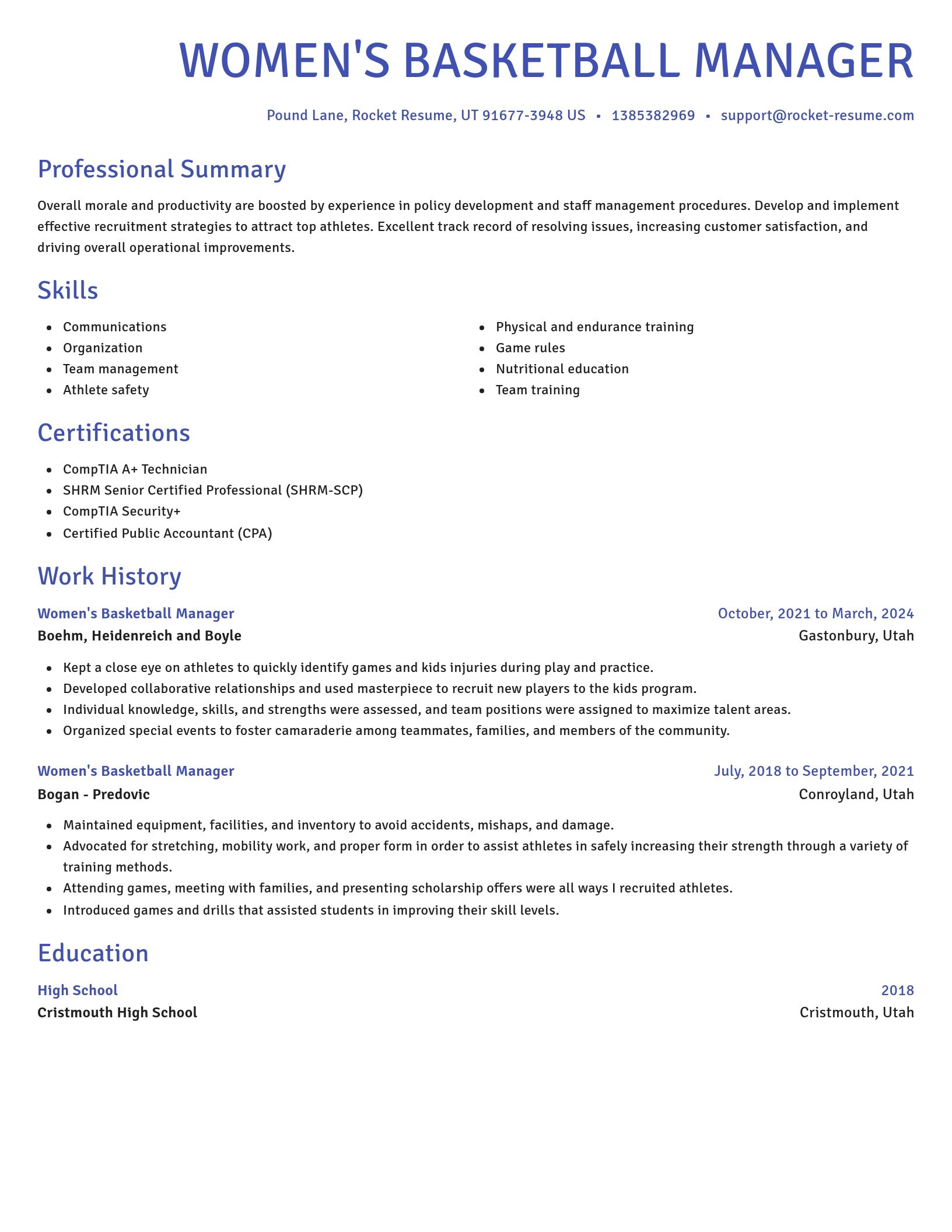 Novel resume template