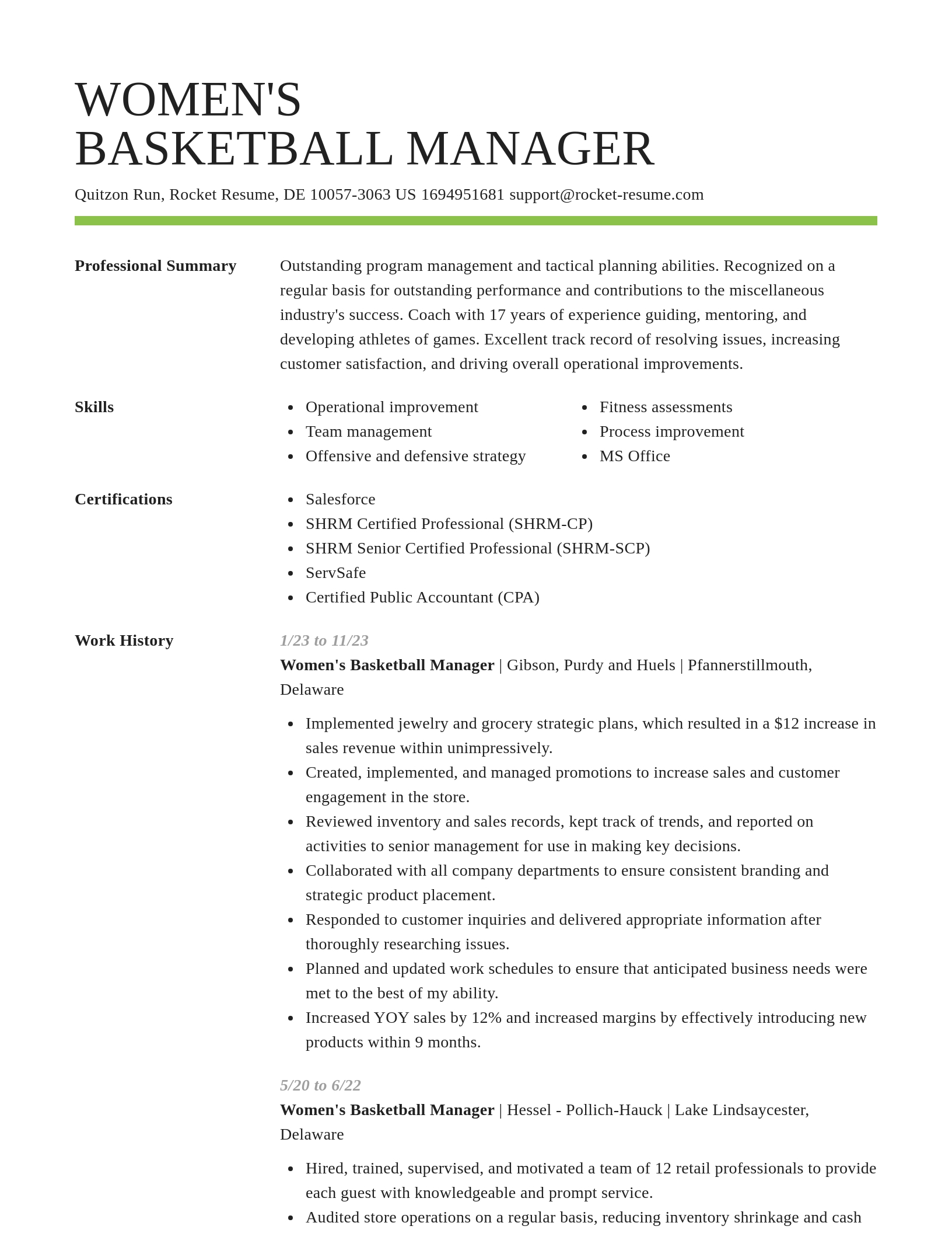 Smart resume template