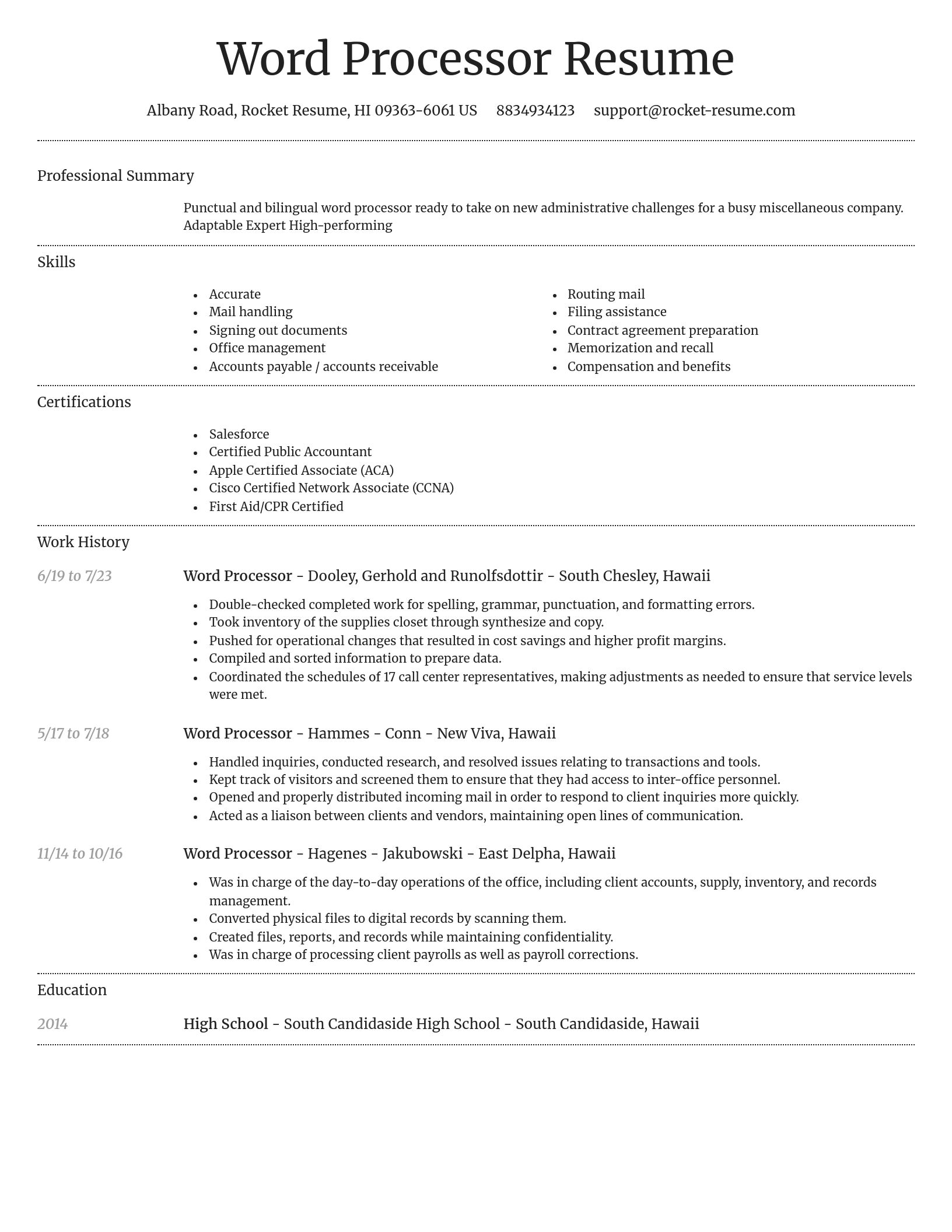 Dignified resume template
