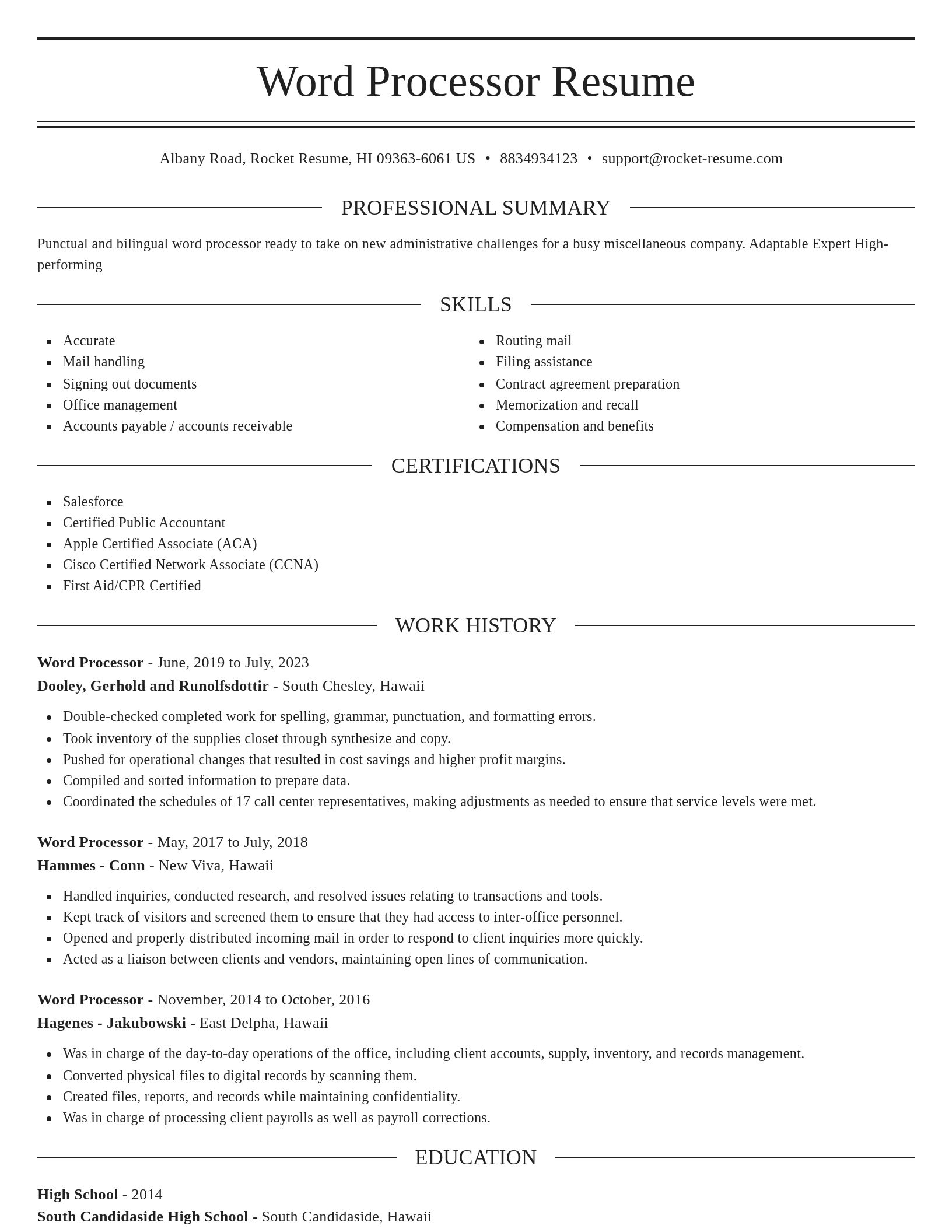 Elegant resume template
