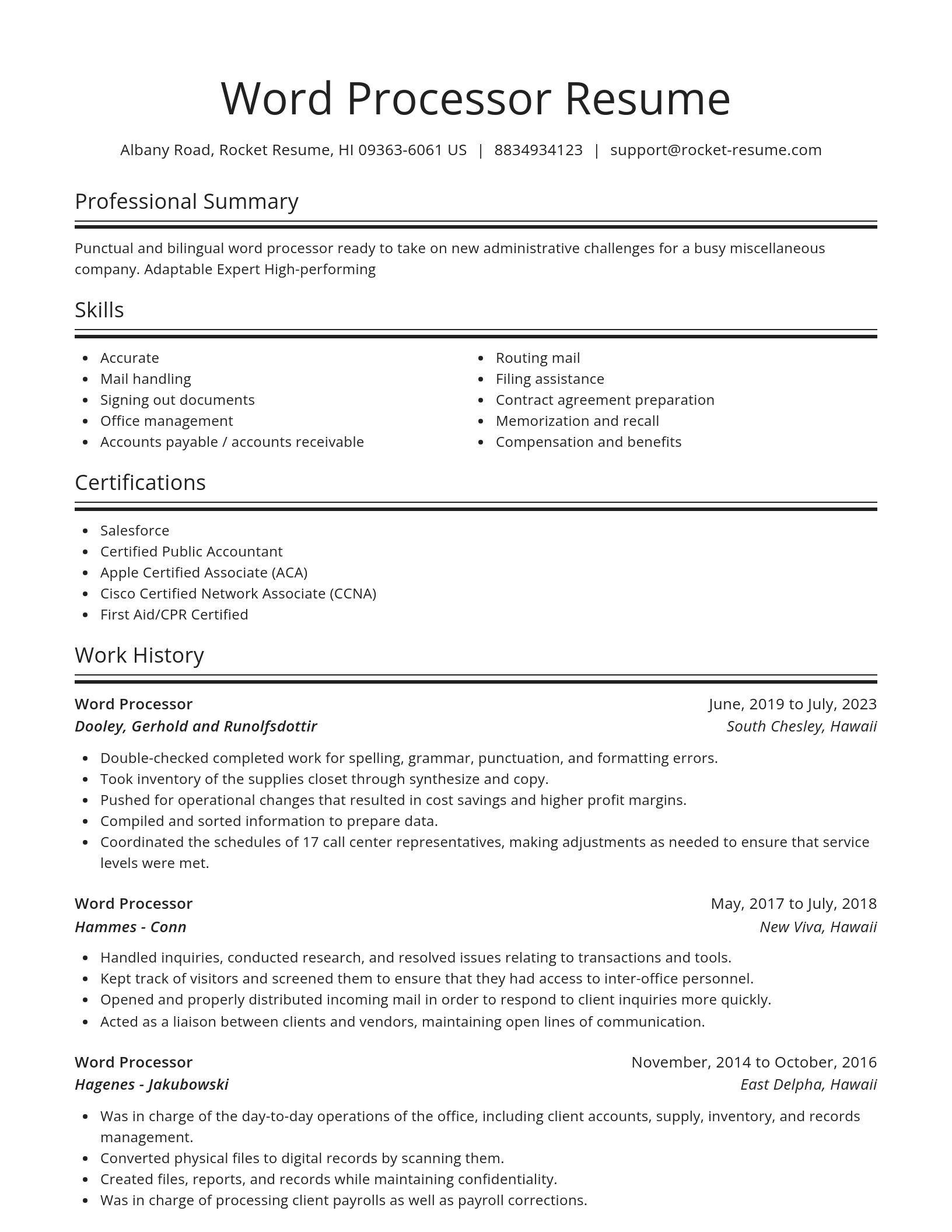Spotlight resume template