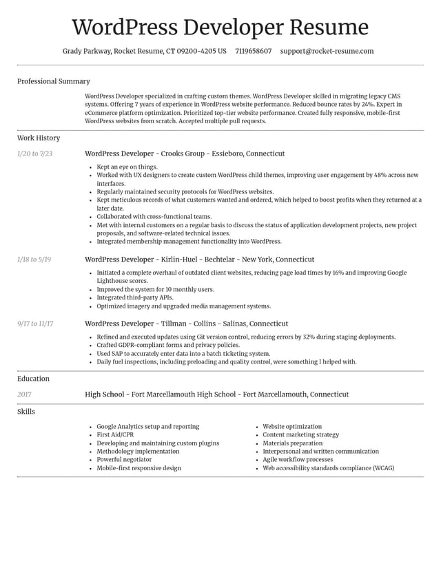 Dignified resume template