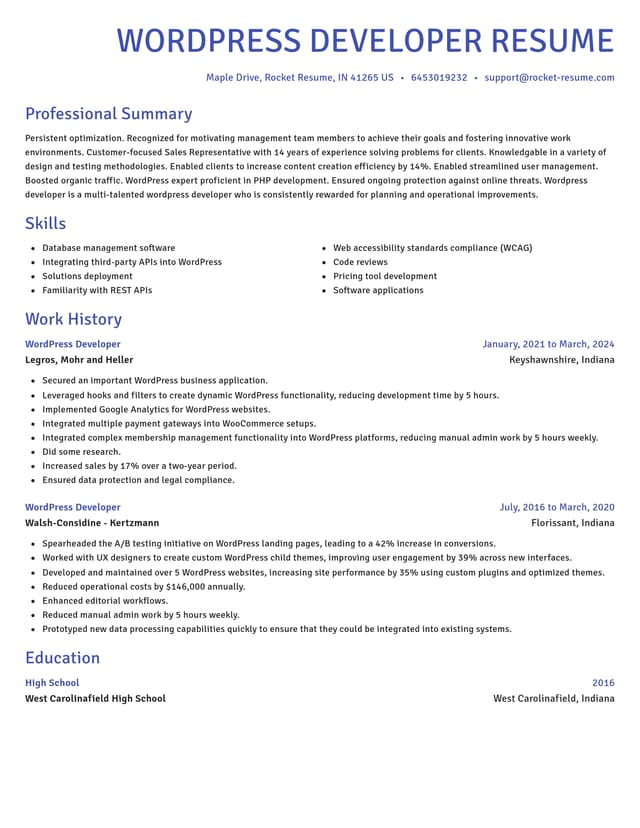 Novel resume template