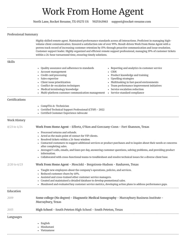 Dignified resume template