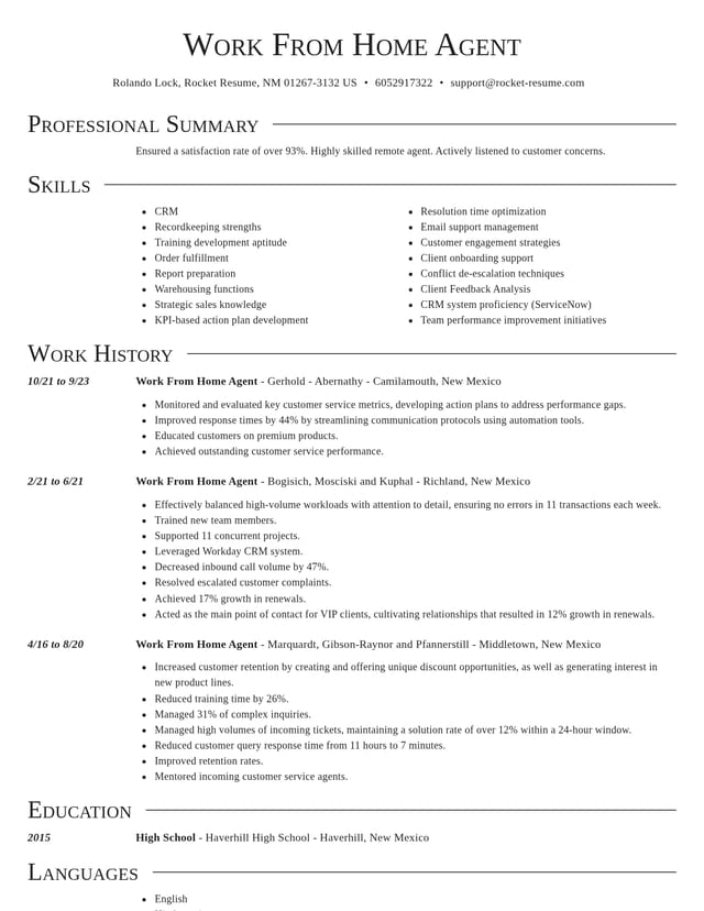 Director resume template