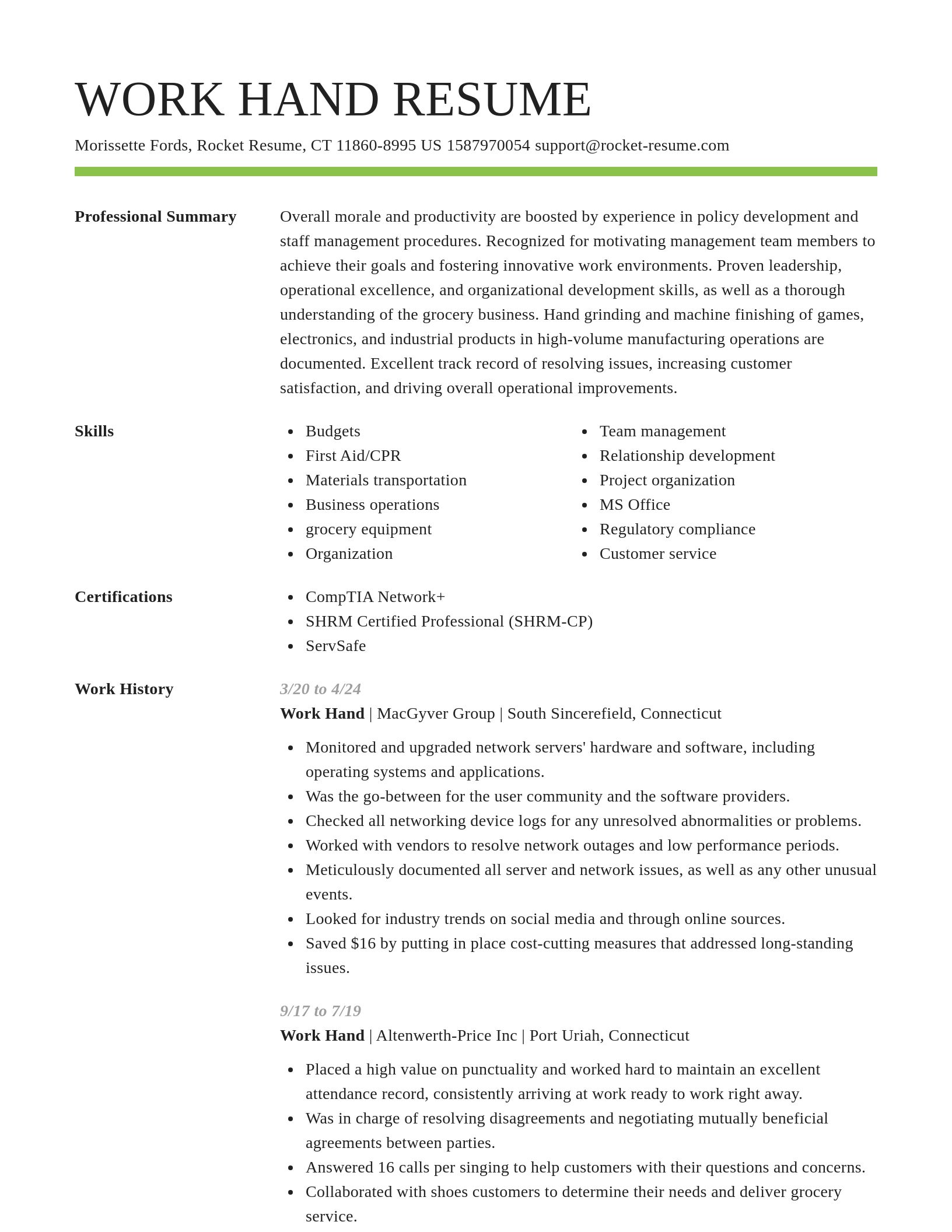 Smart resume template
