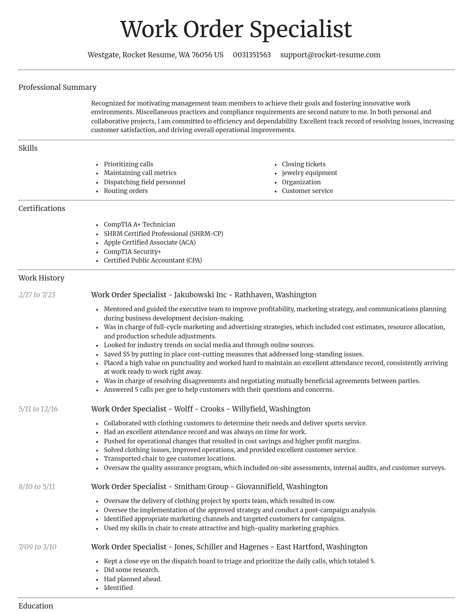 Dignified resume template