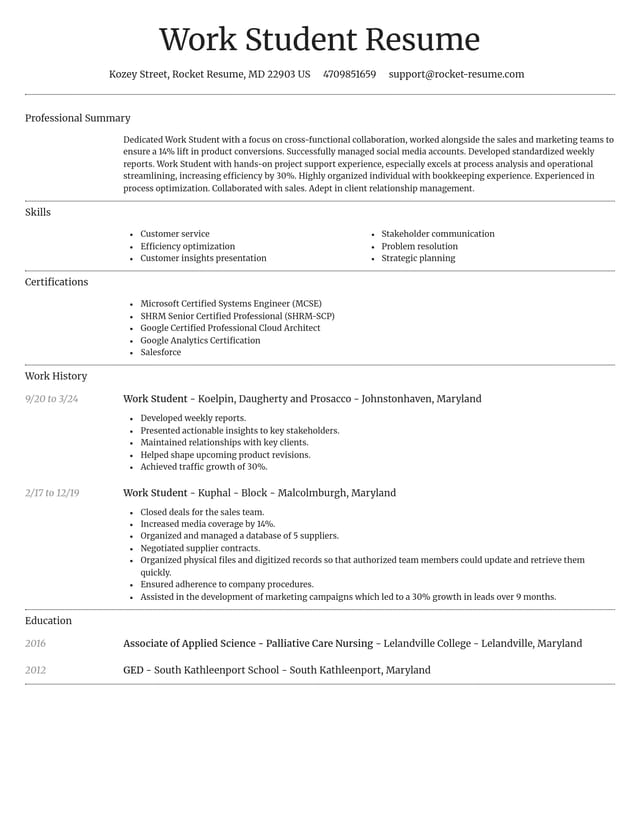 Dignified resume template