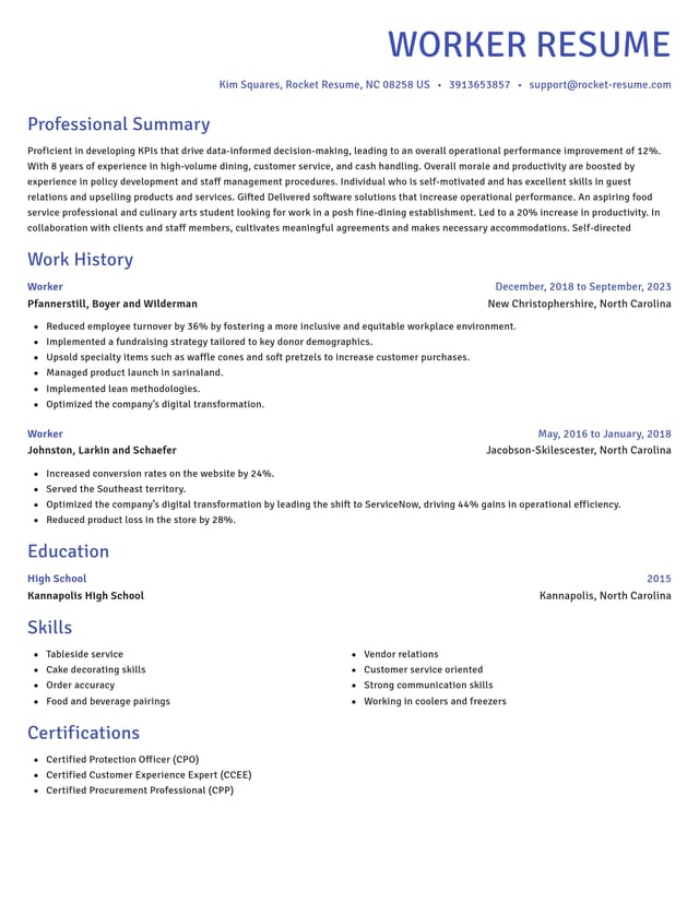 Novel resume template