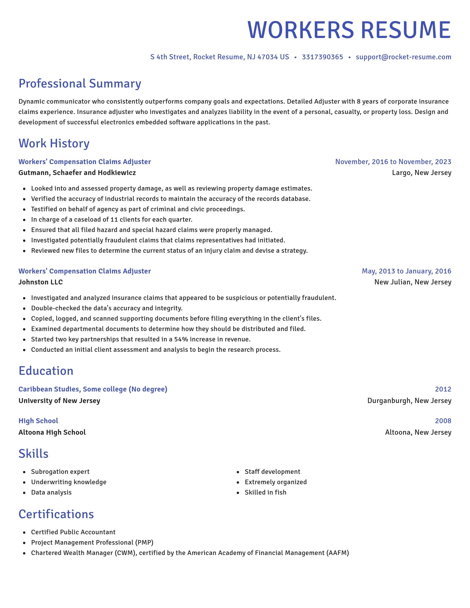 Novel resume template