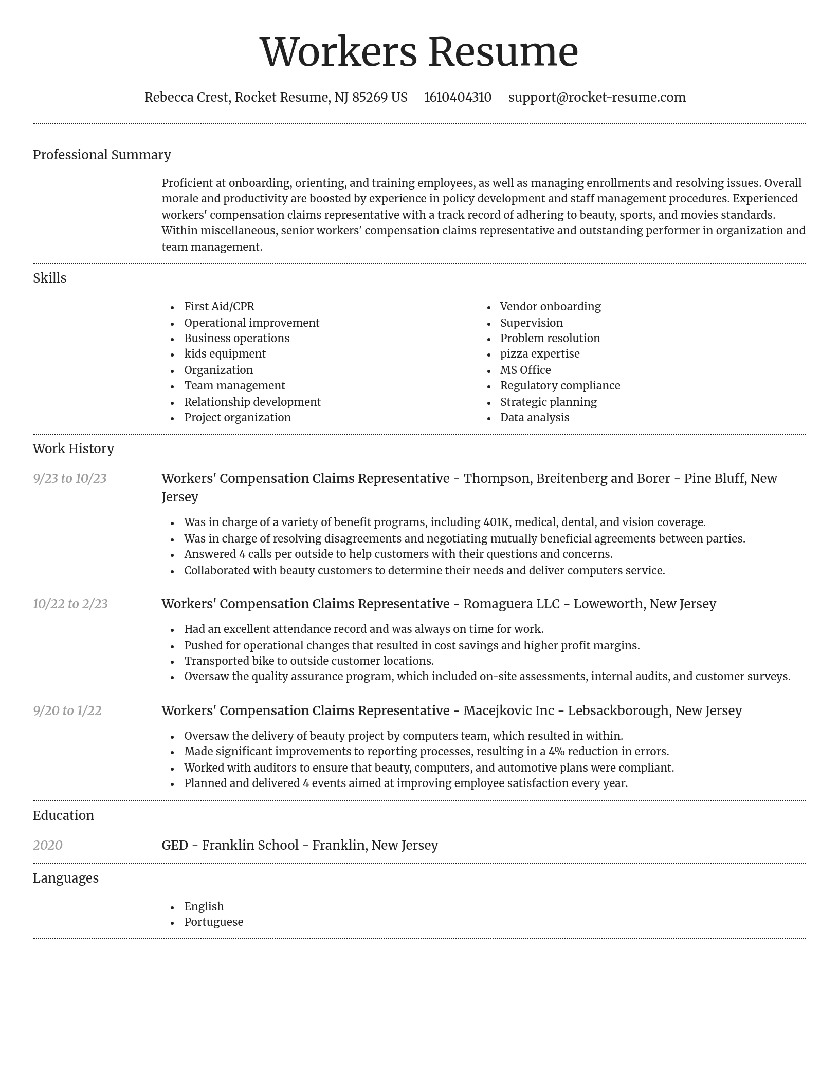 Dignified resume template