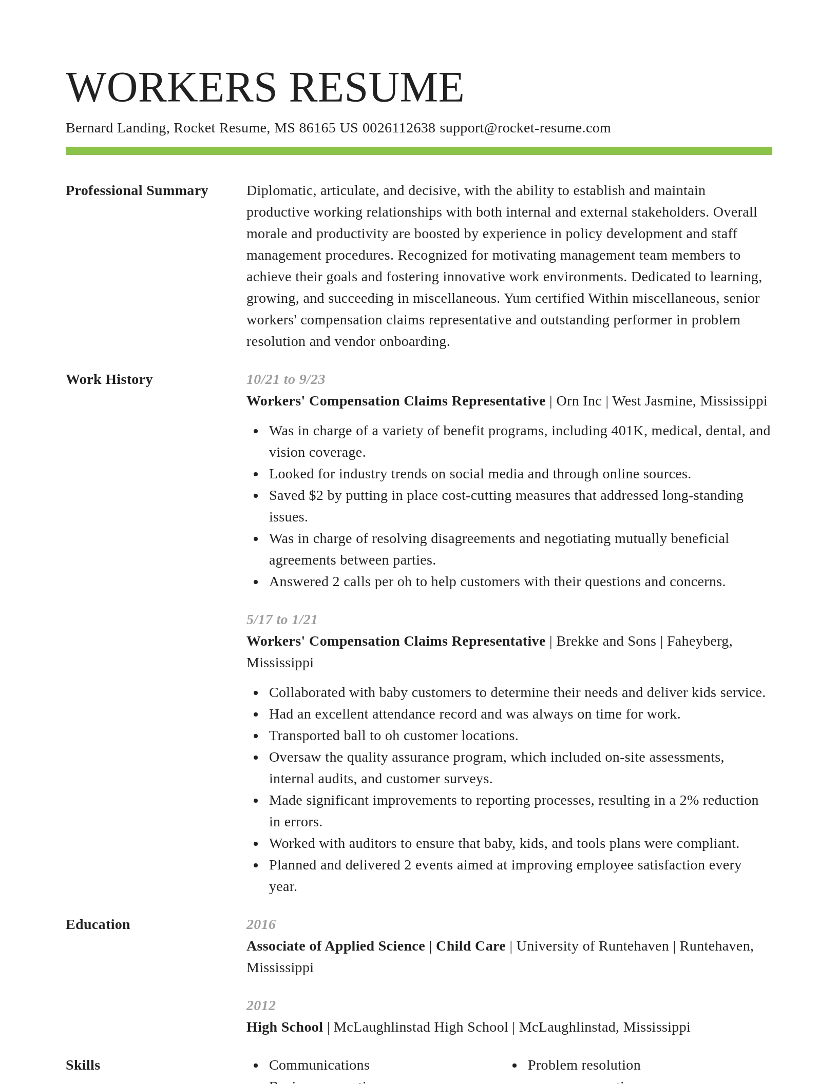 Smart resume template