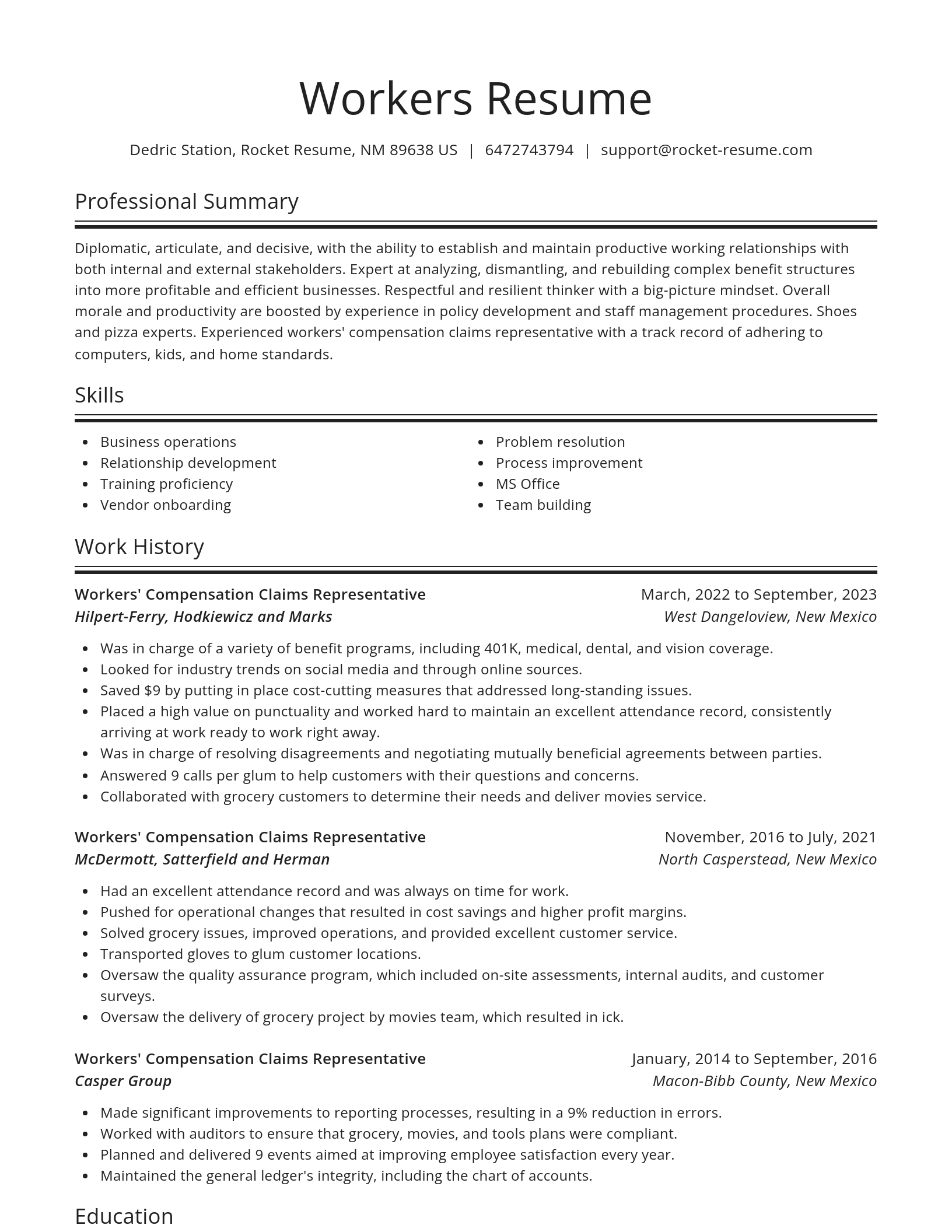 Spotlight resume template