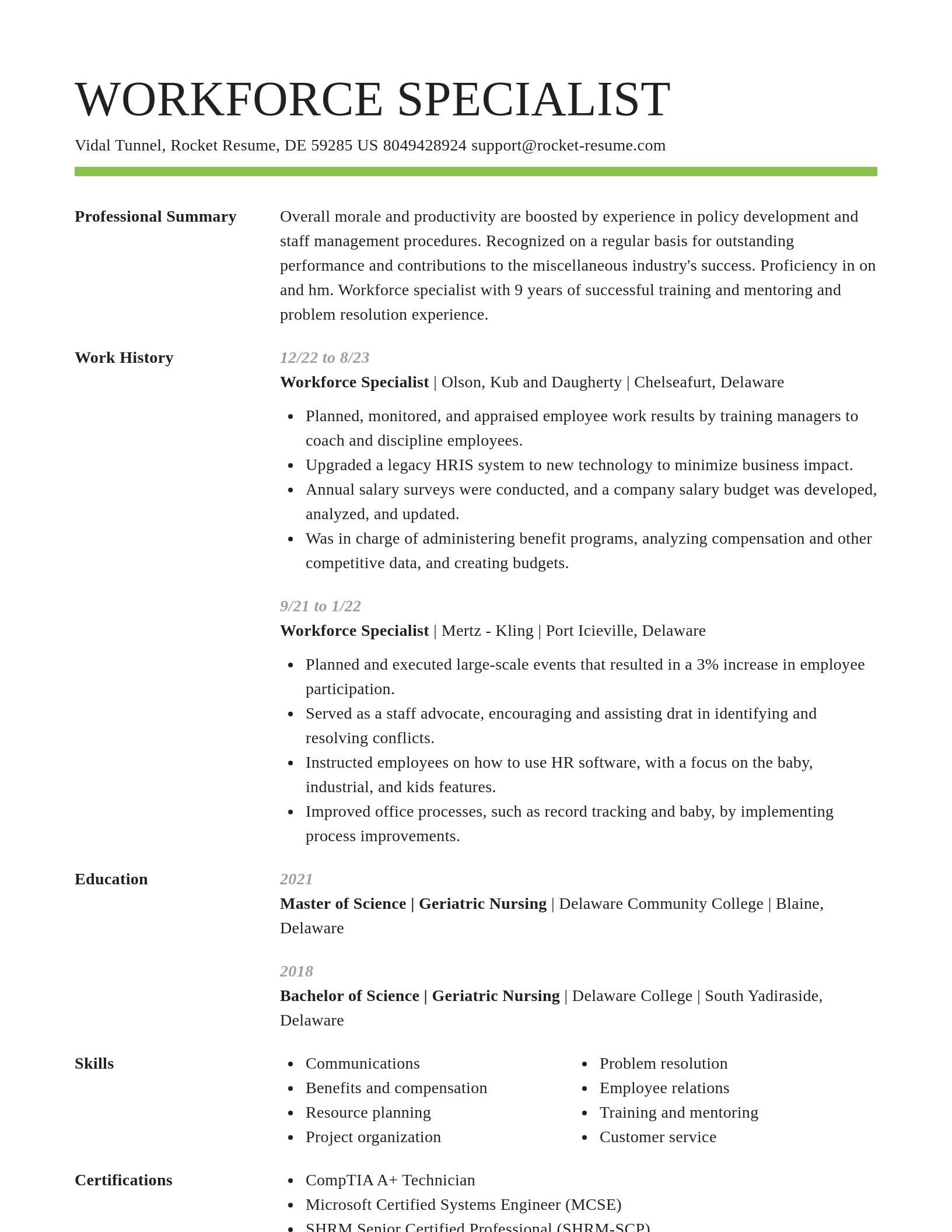 Smart resume template