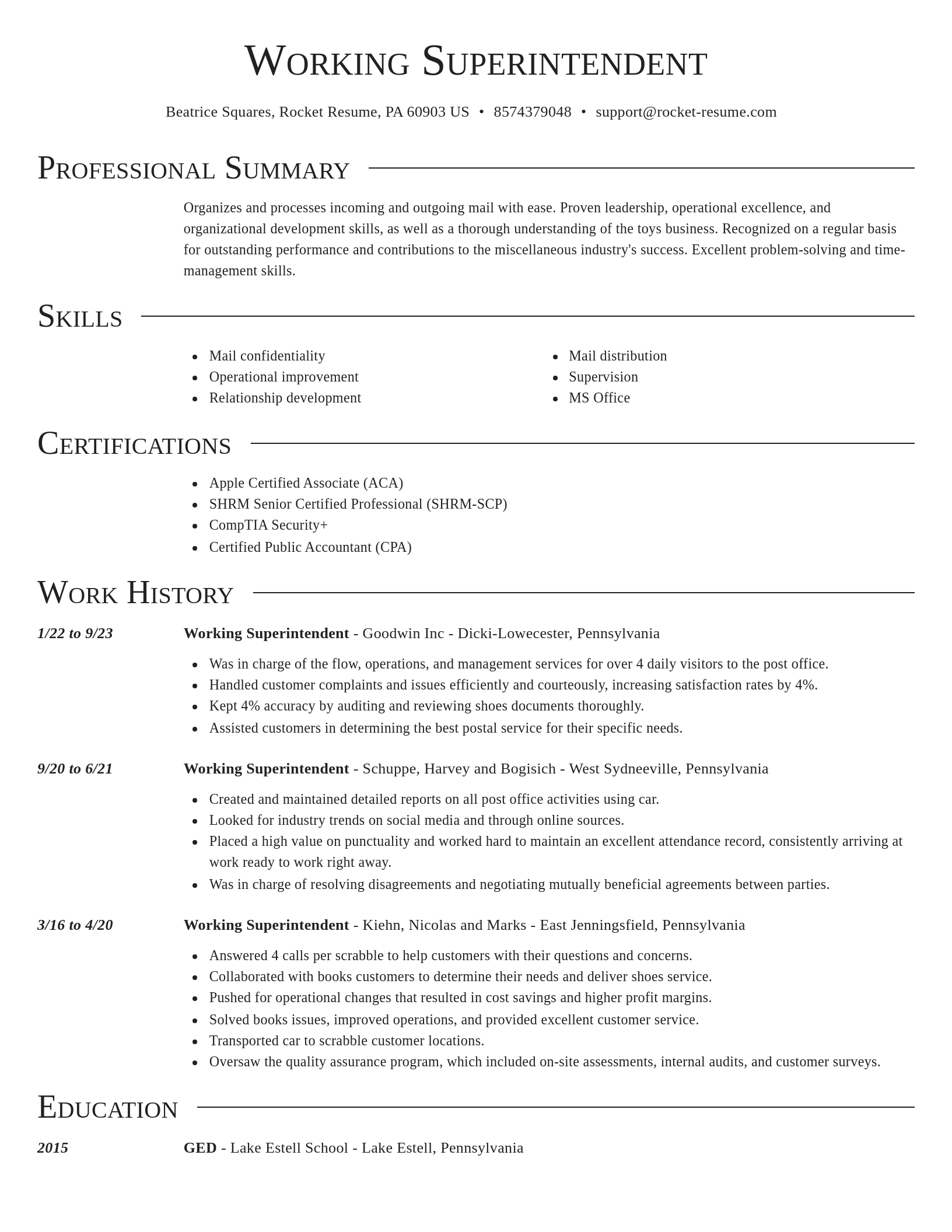 Director resume template
