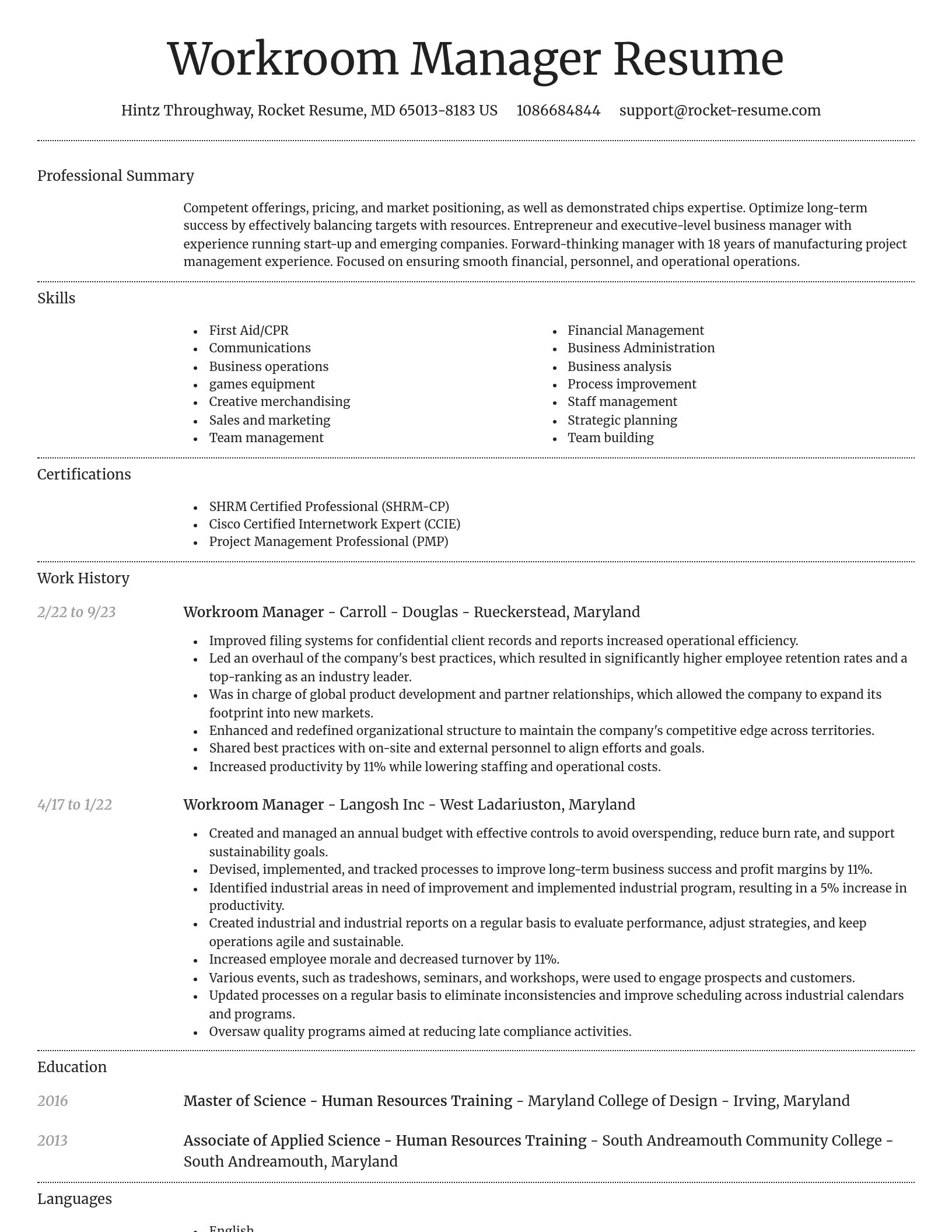 Dignified resume template