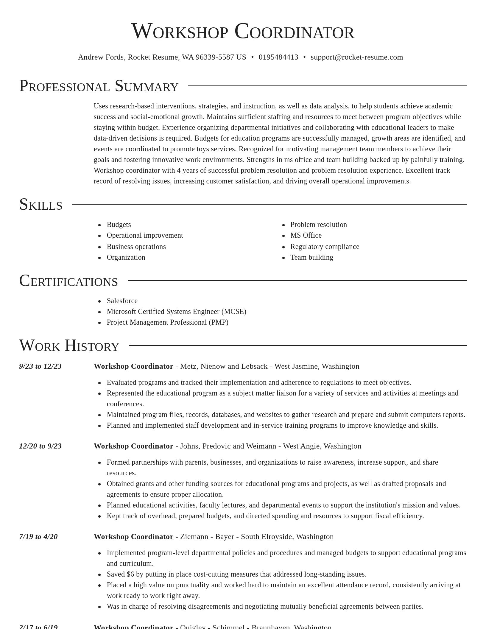 Director resume template
