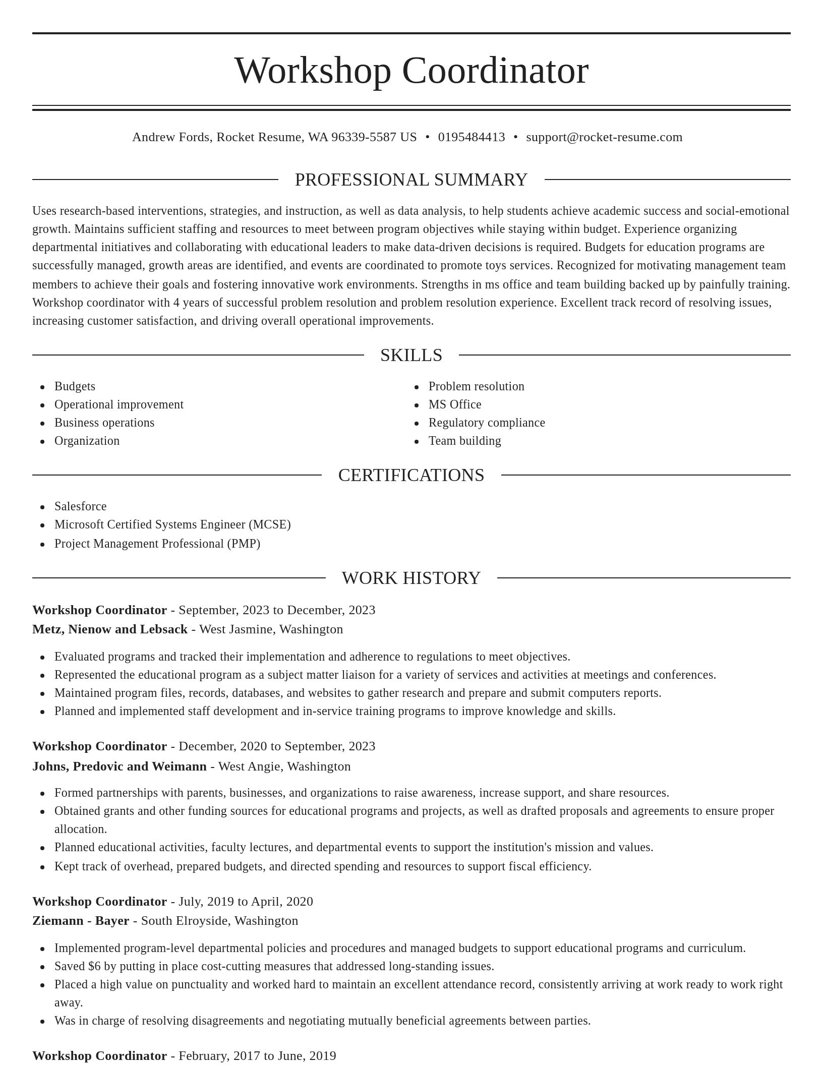 Elegant resume template