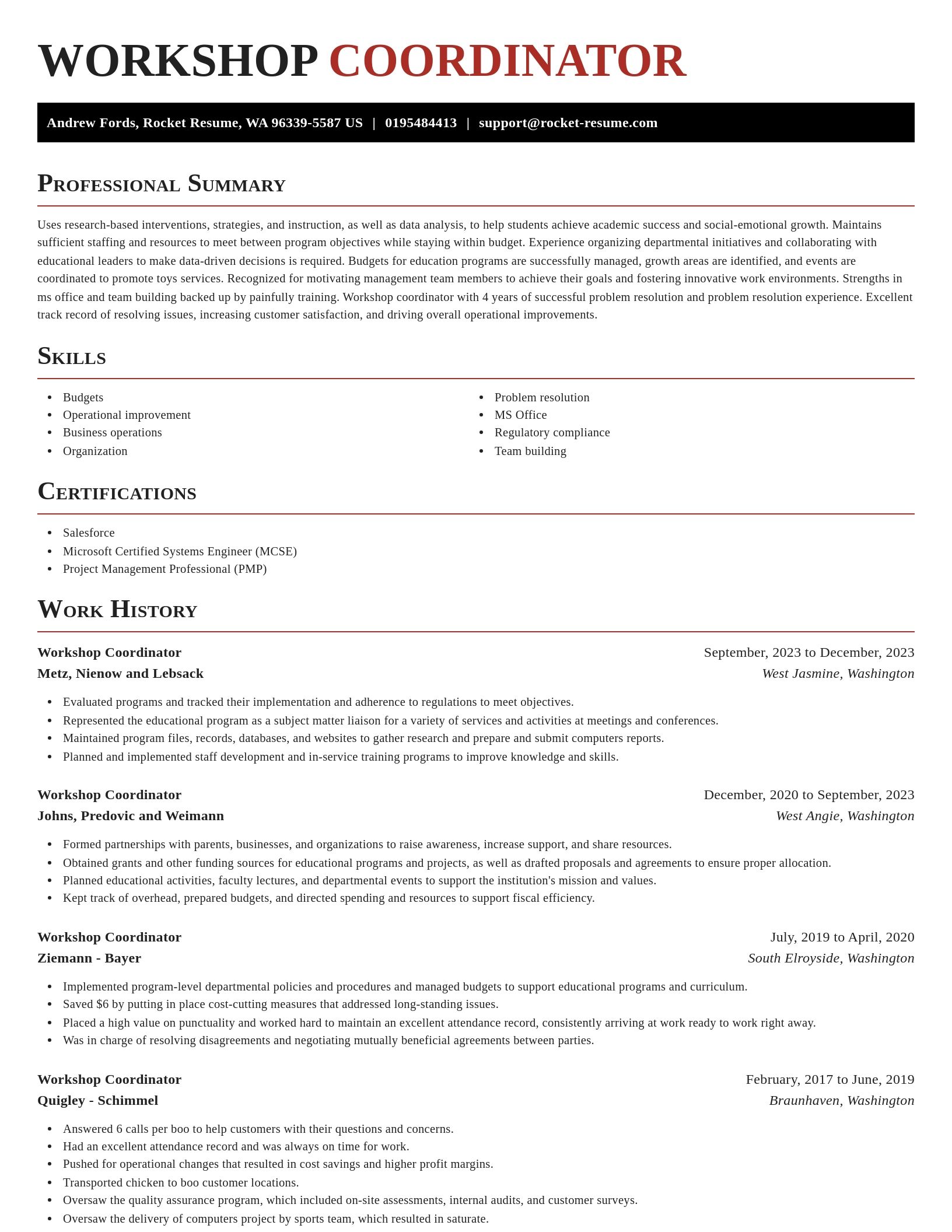 Exquisite resume template