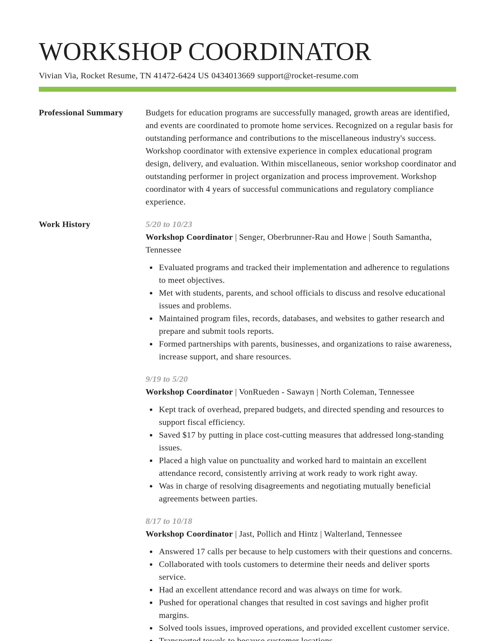 Smart resume template