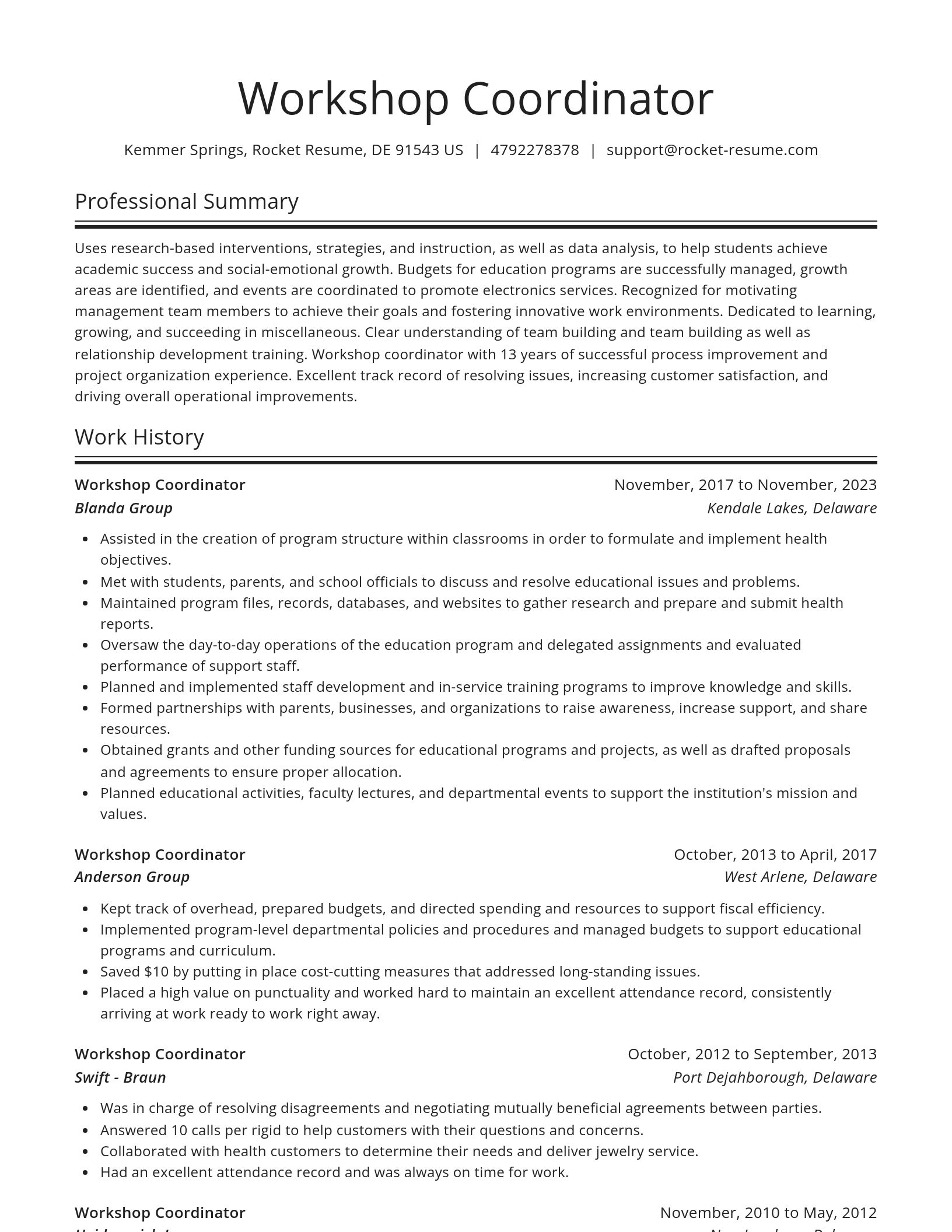 Spotlight resume template