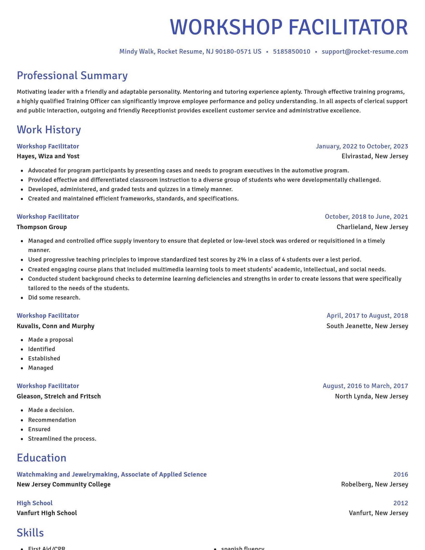 Novel resume template