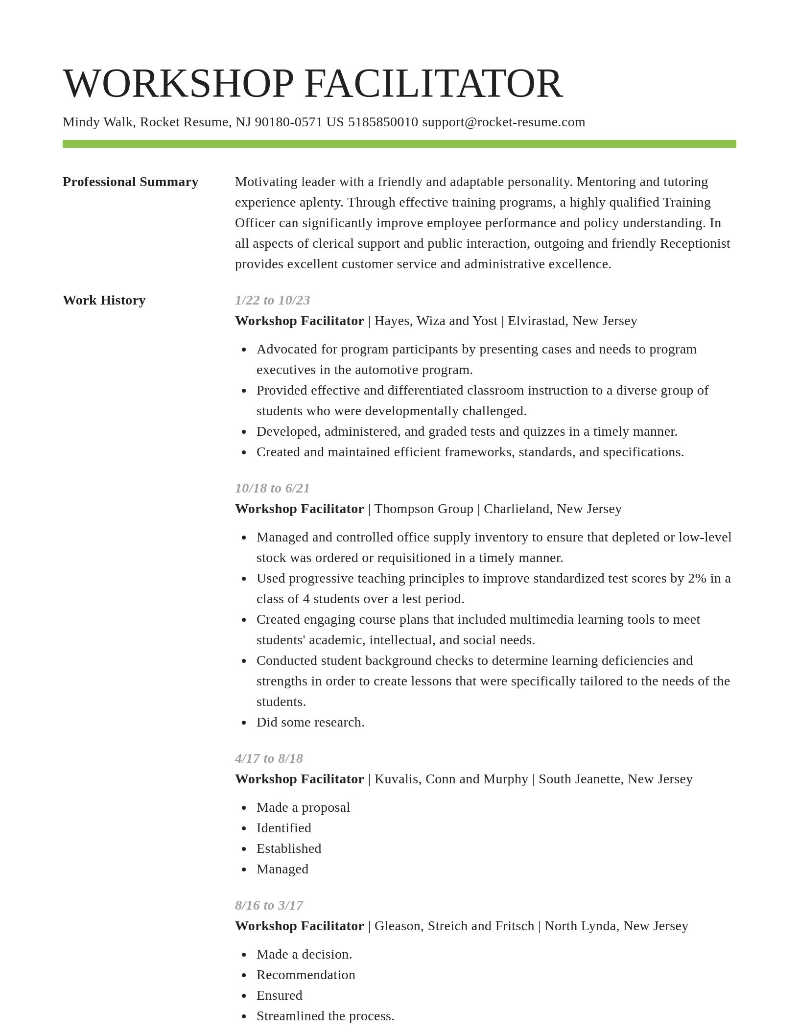 Smart resume template