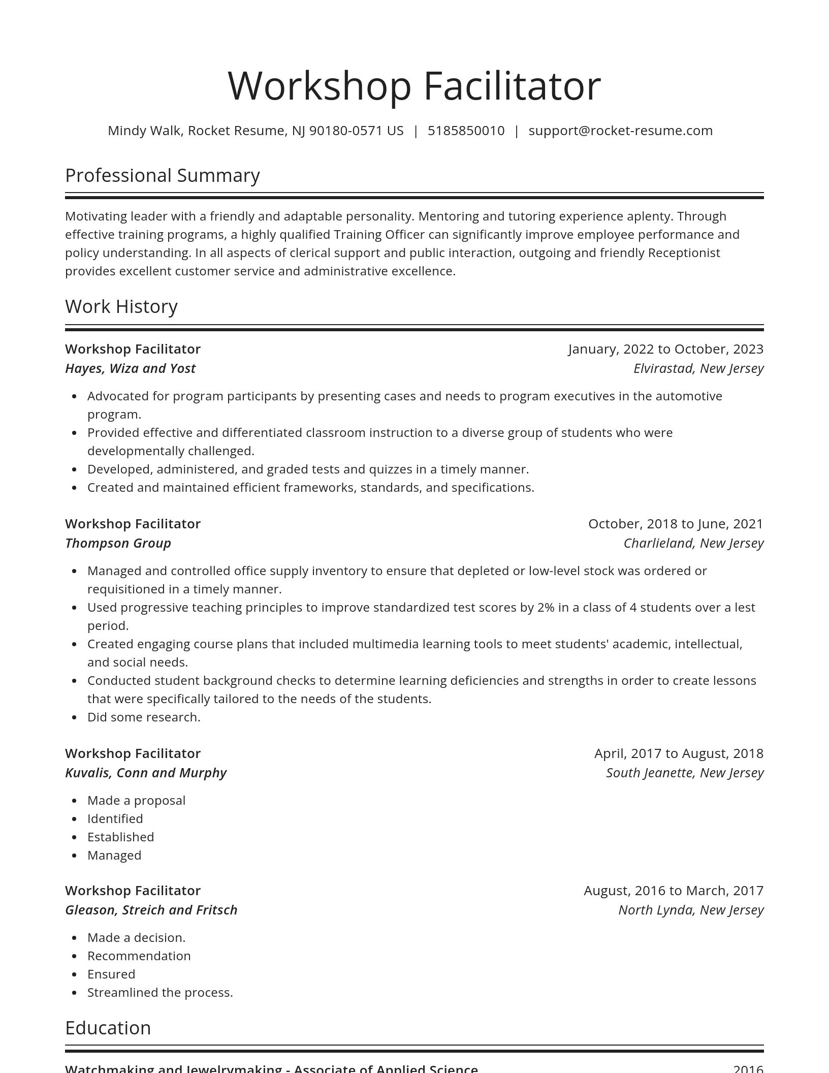 Spotlight resume template