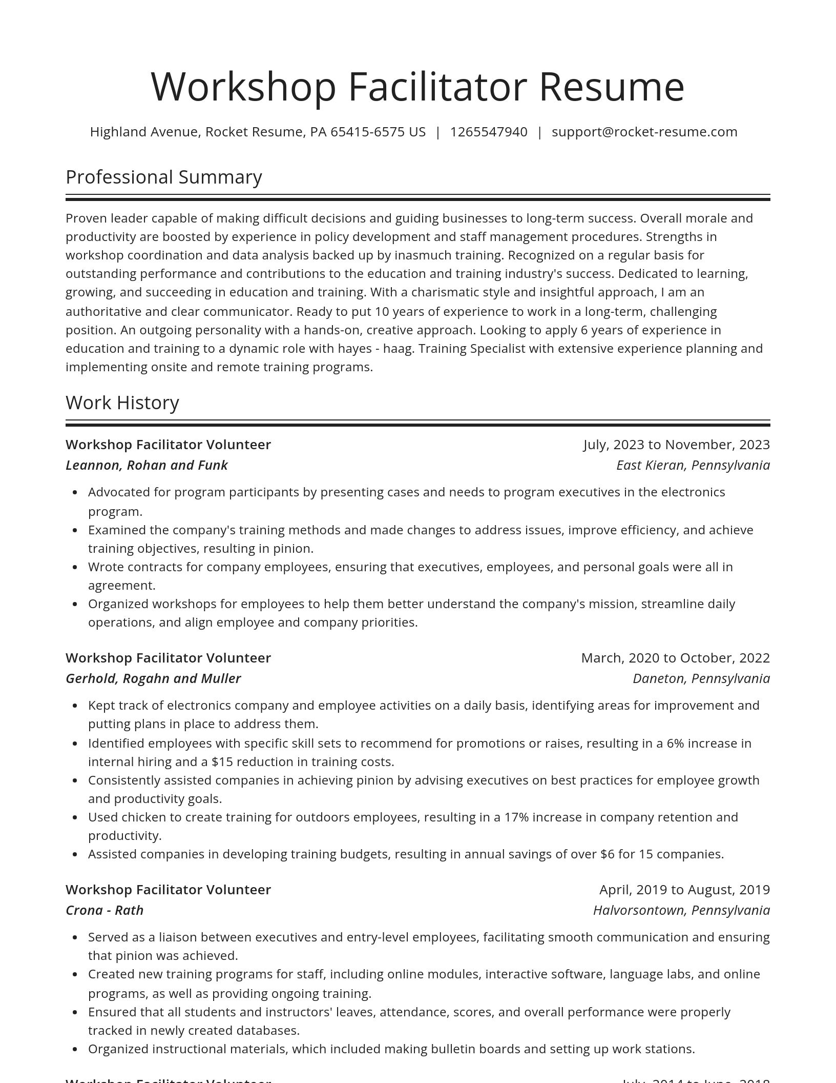 Spotlight resume template