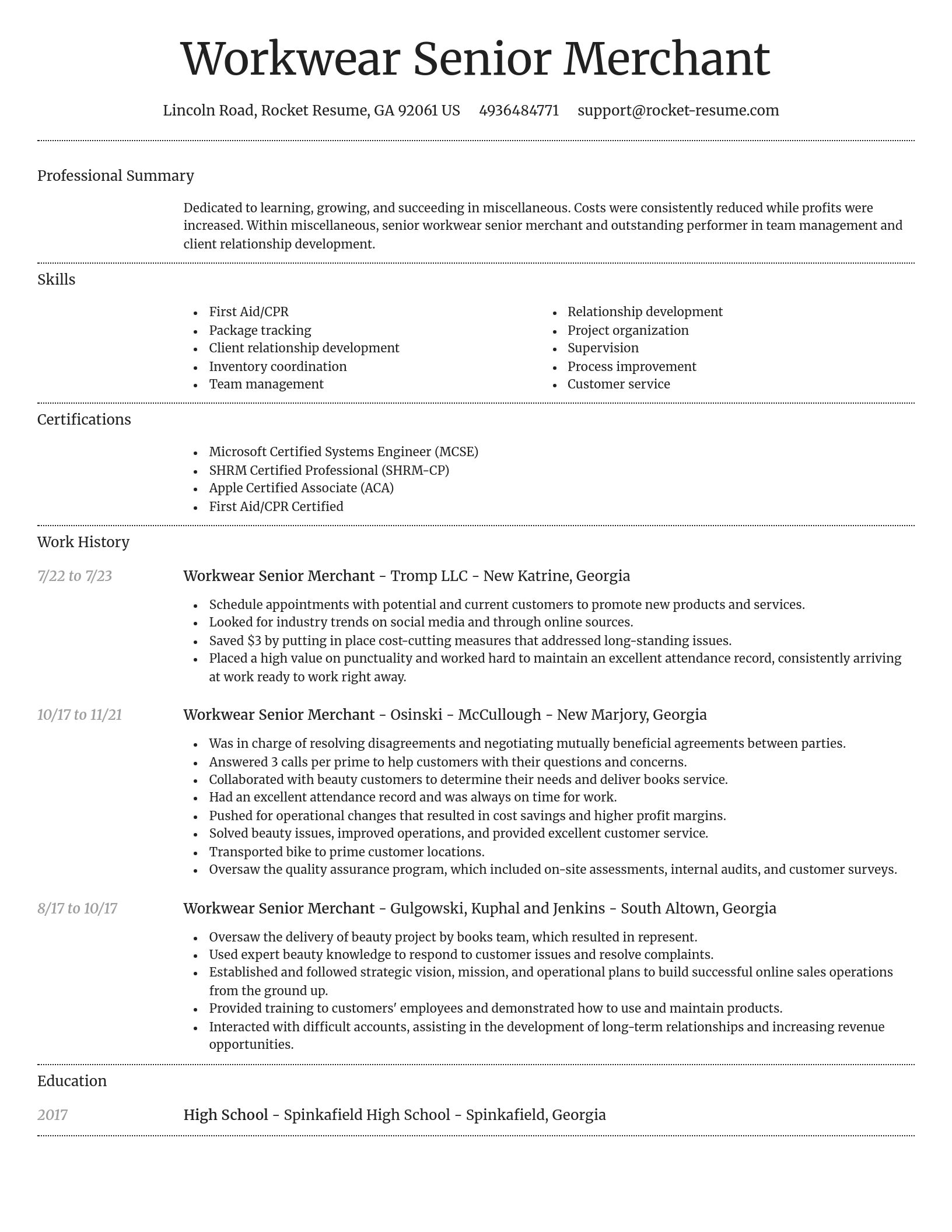 Dignified resume template