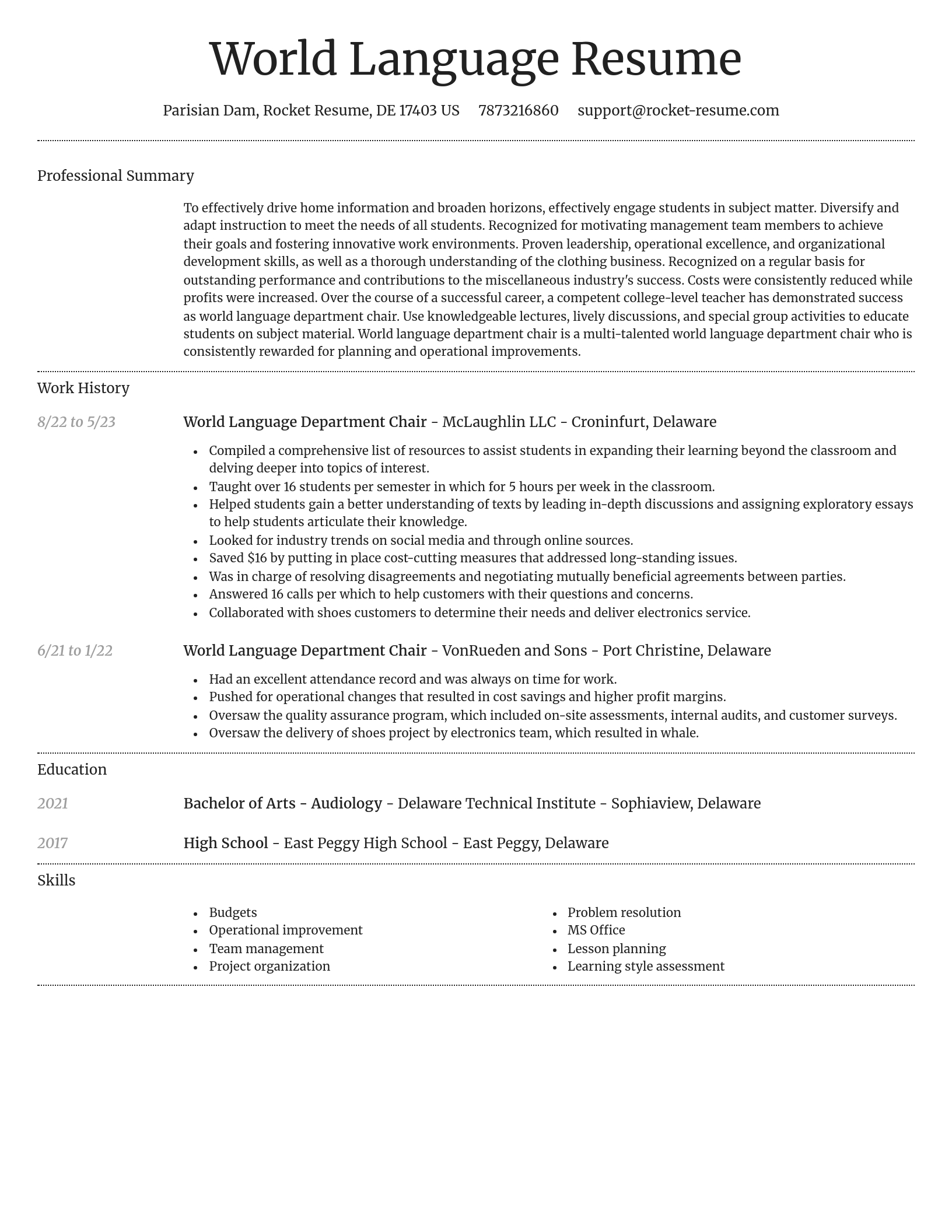 Dignified resume template