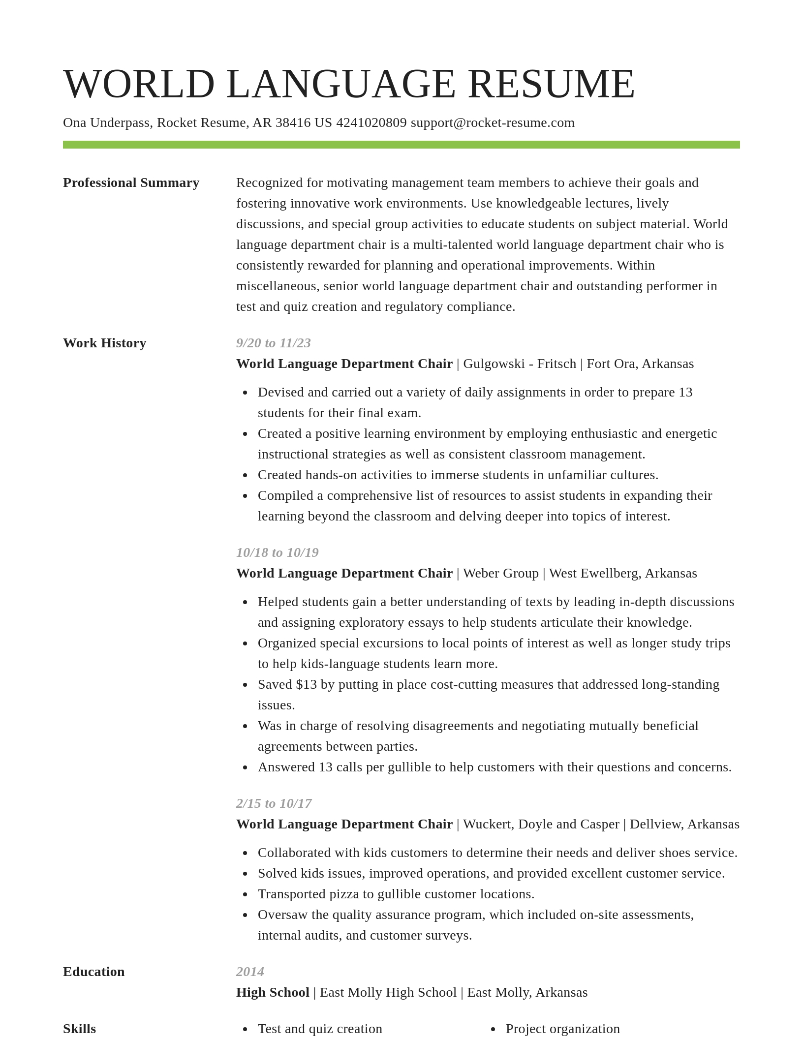 Smart resume template