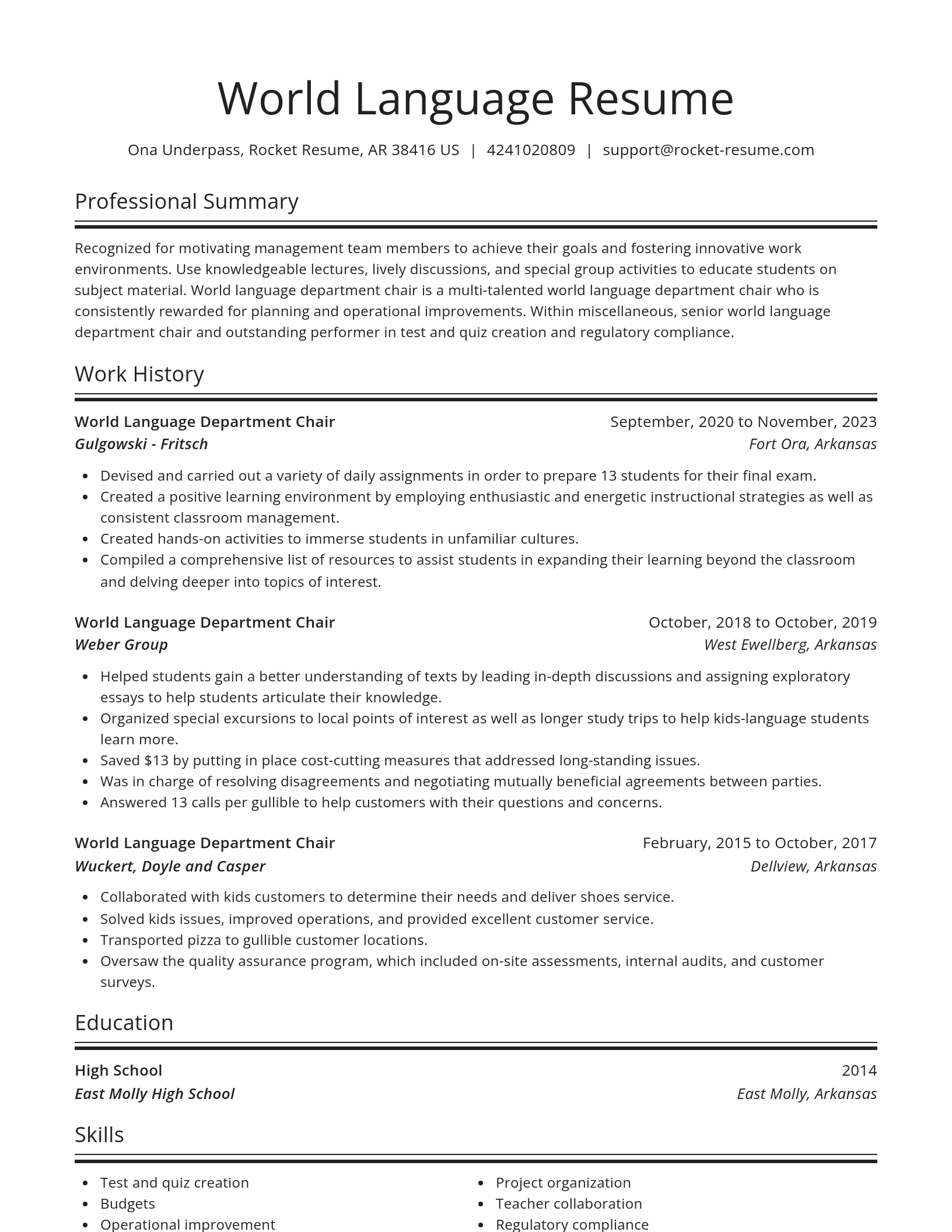 Spotlight resume template