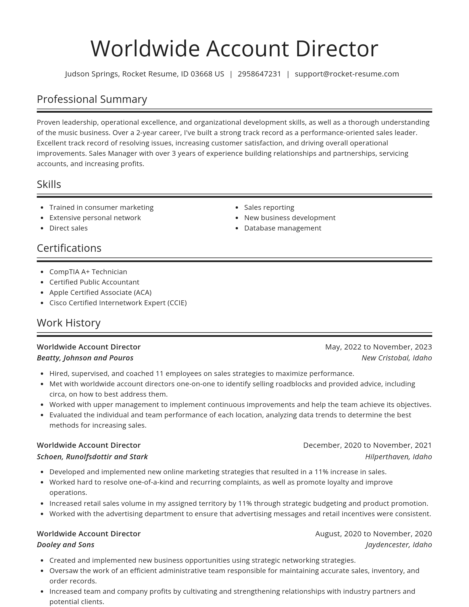 Spotlight resume template