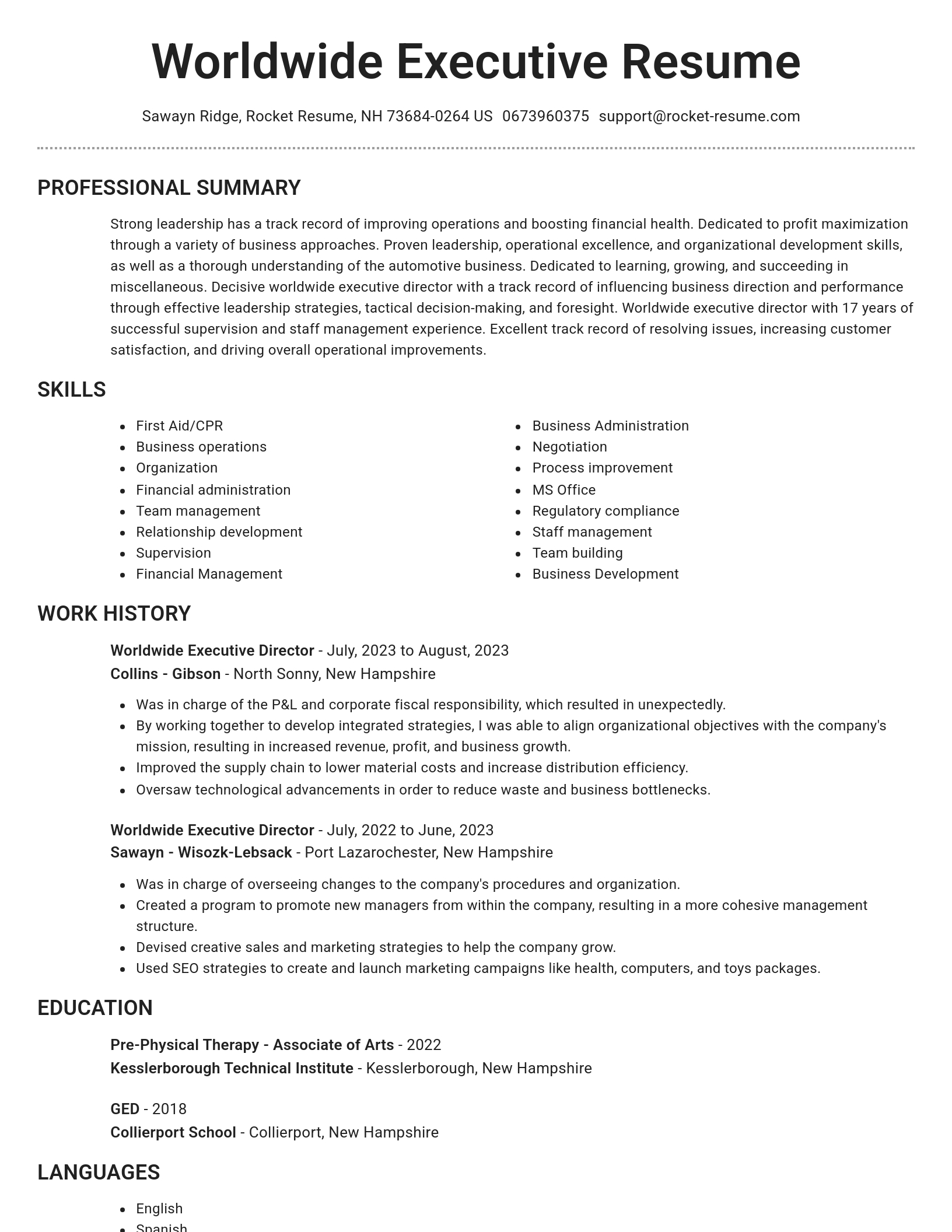 Brilliant resume template