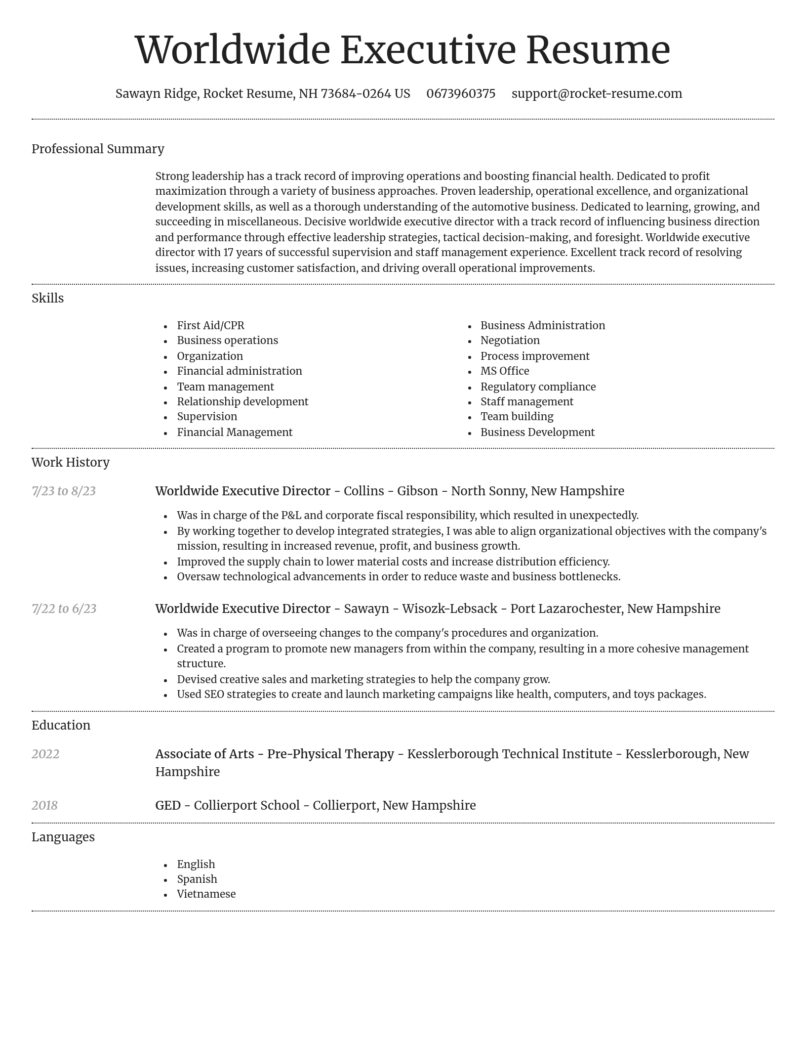 Dignified resume template