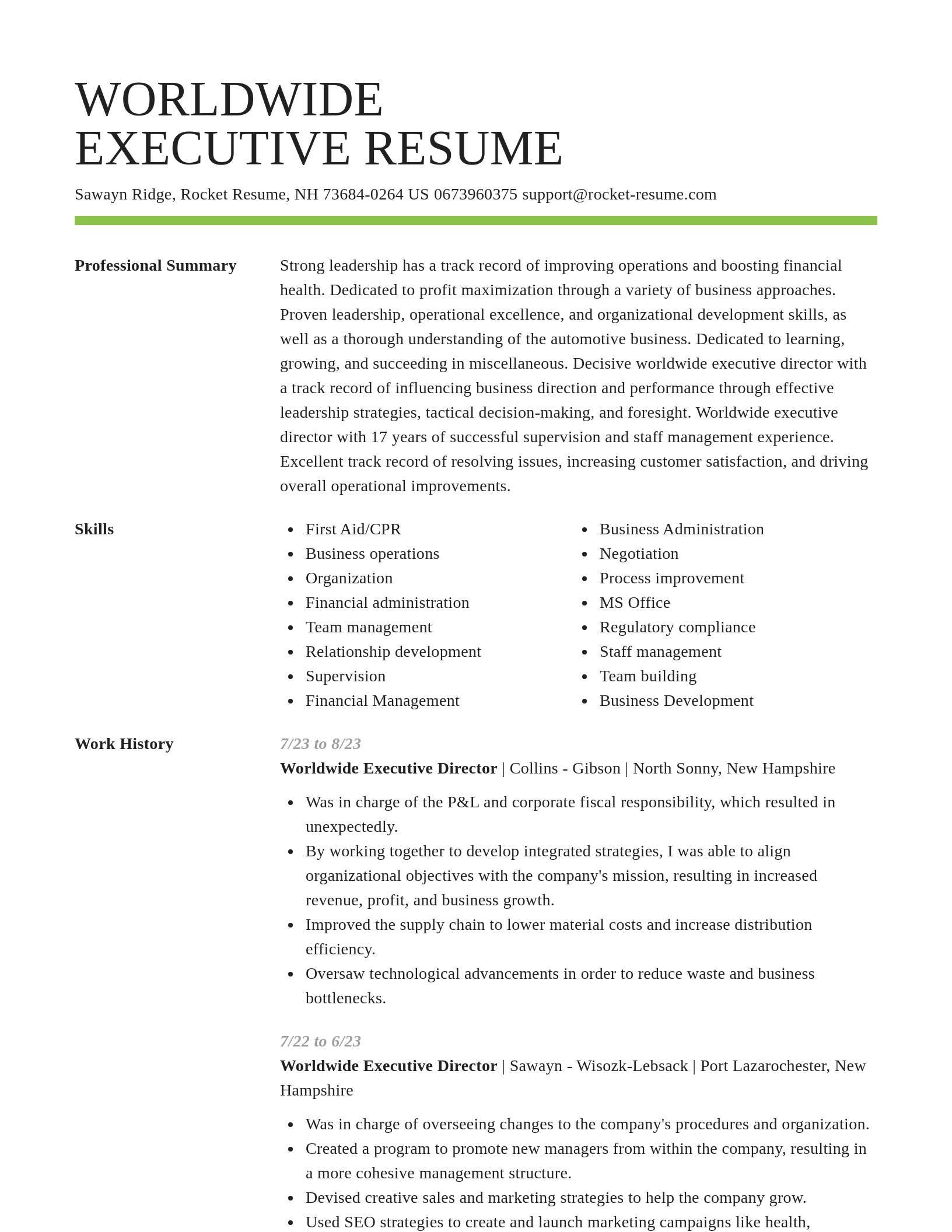 Smart resume template