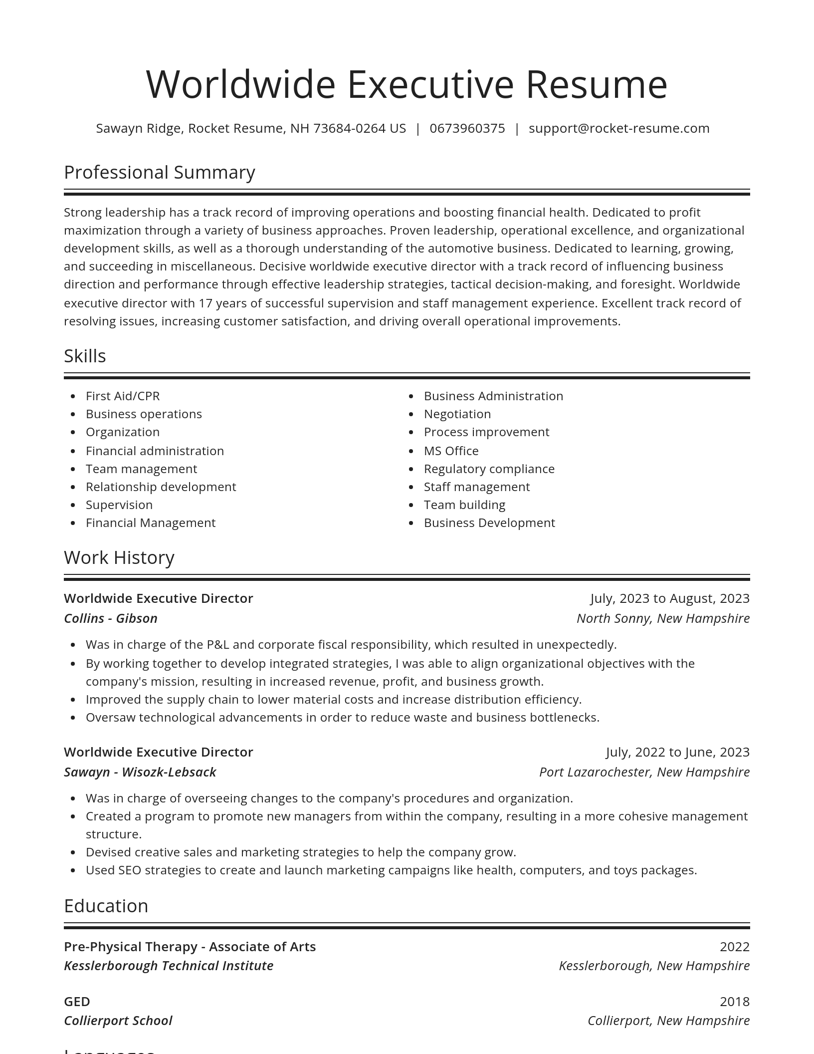 Spotlight resume template