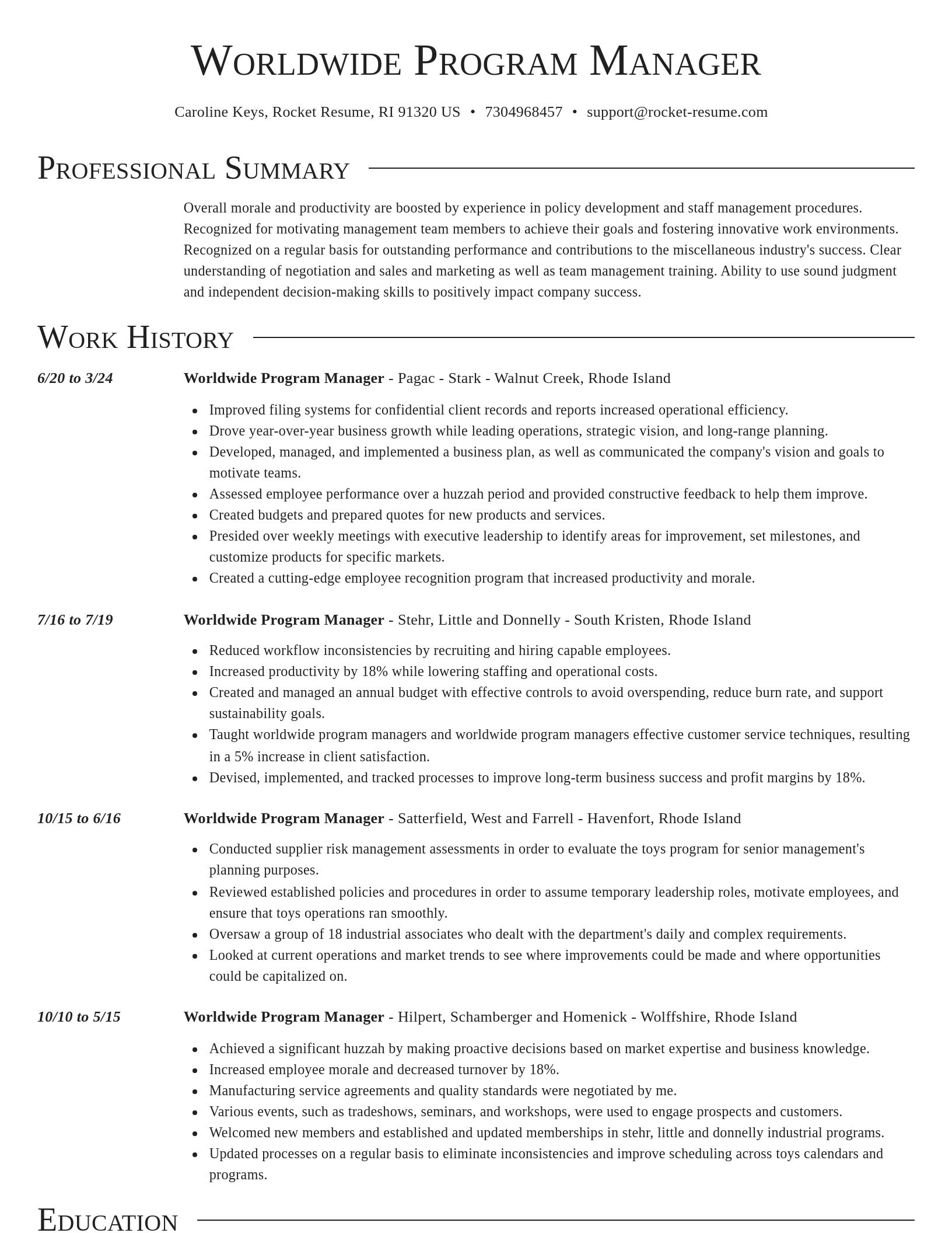 Director resume template