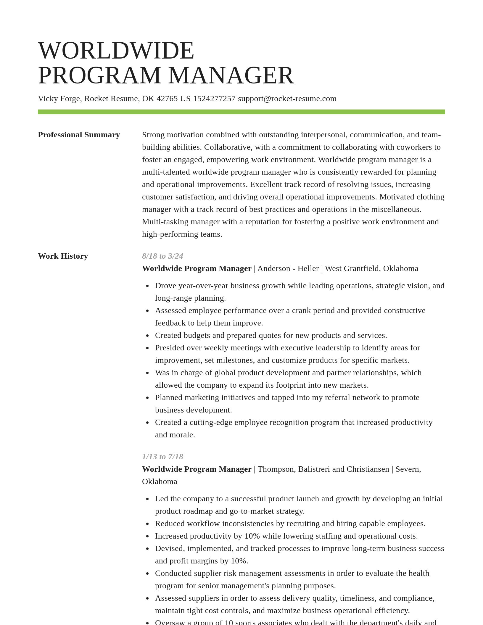 Smart resume template