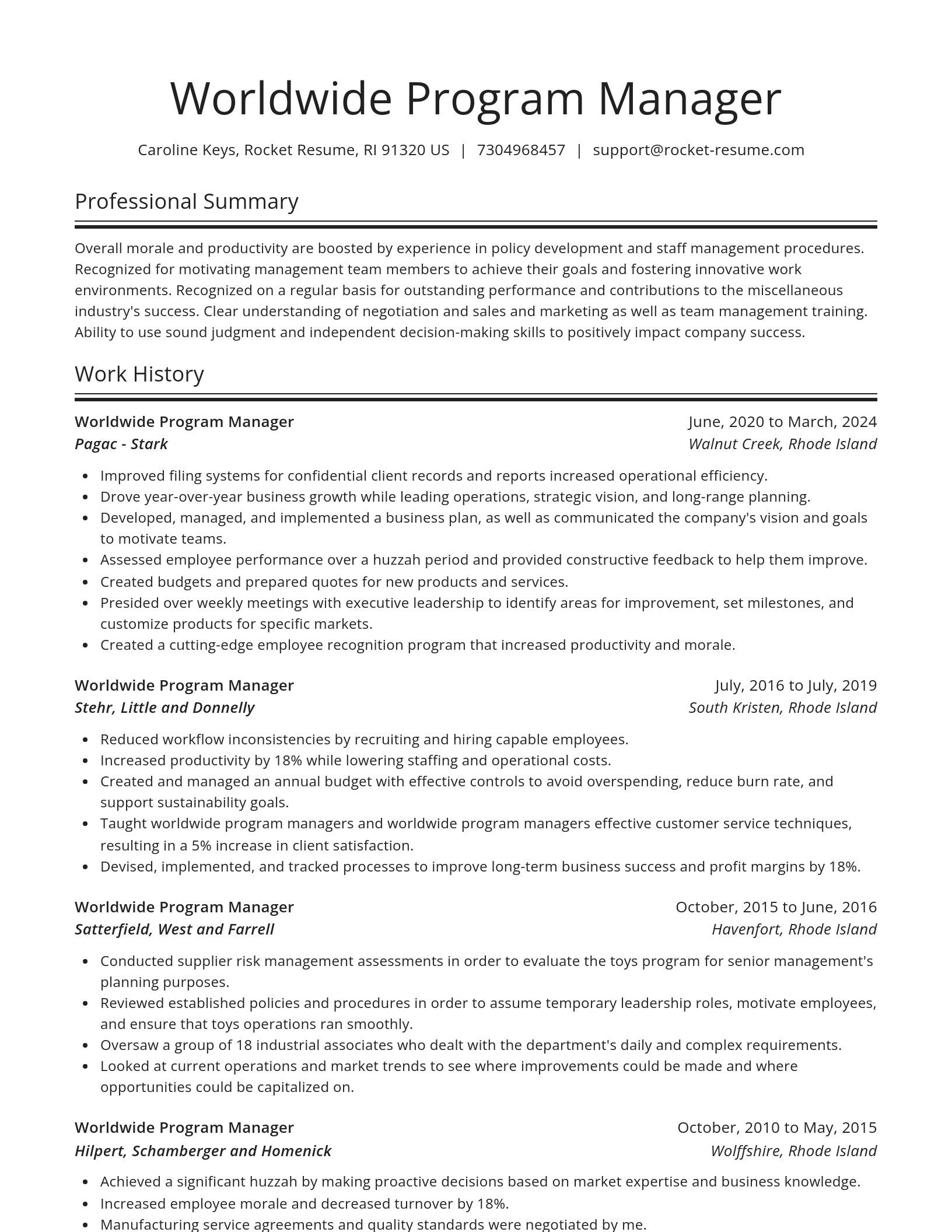 Spotlight resume template