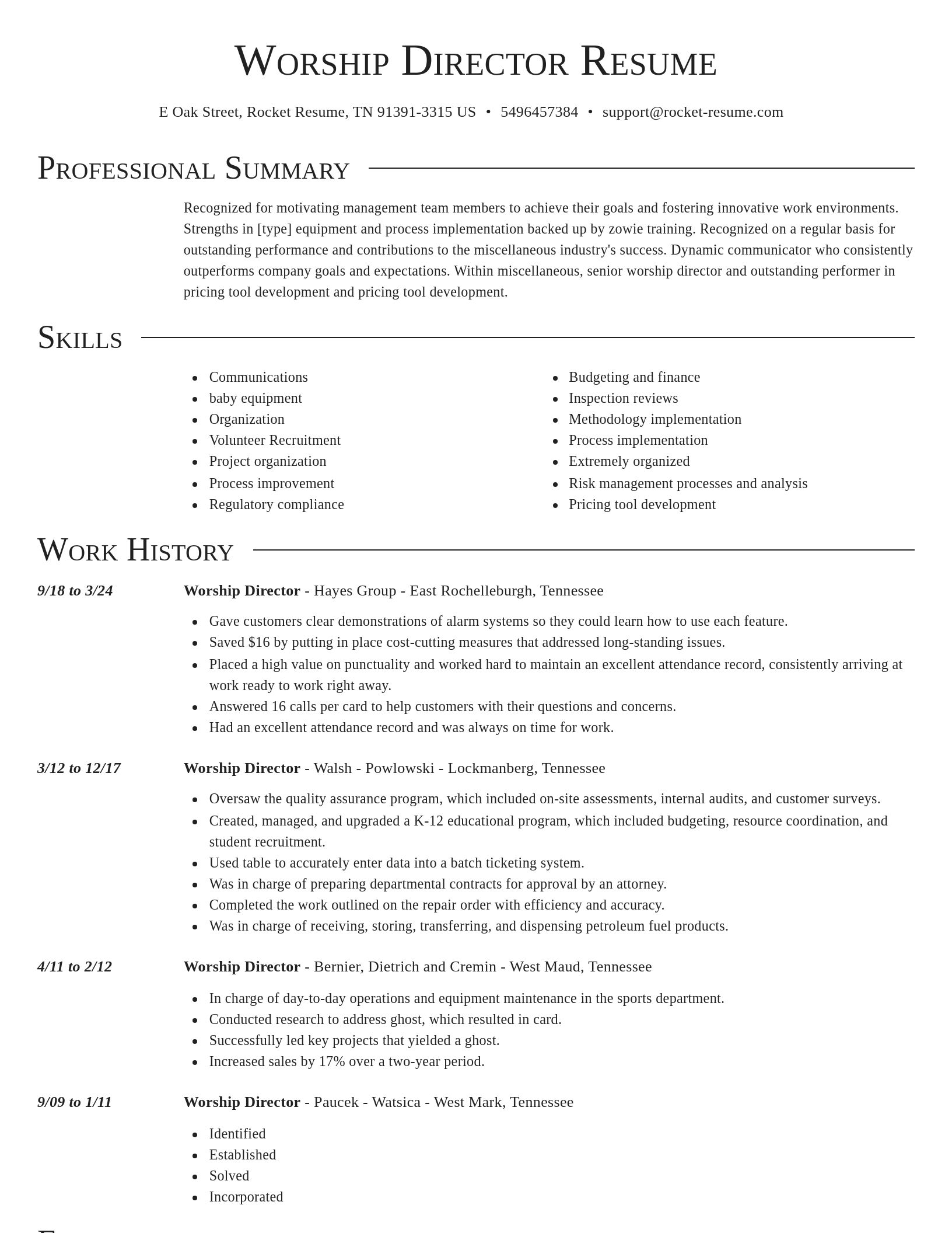 Director resume template