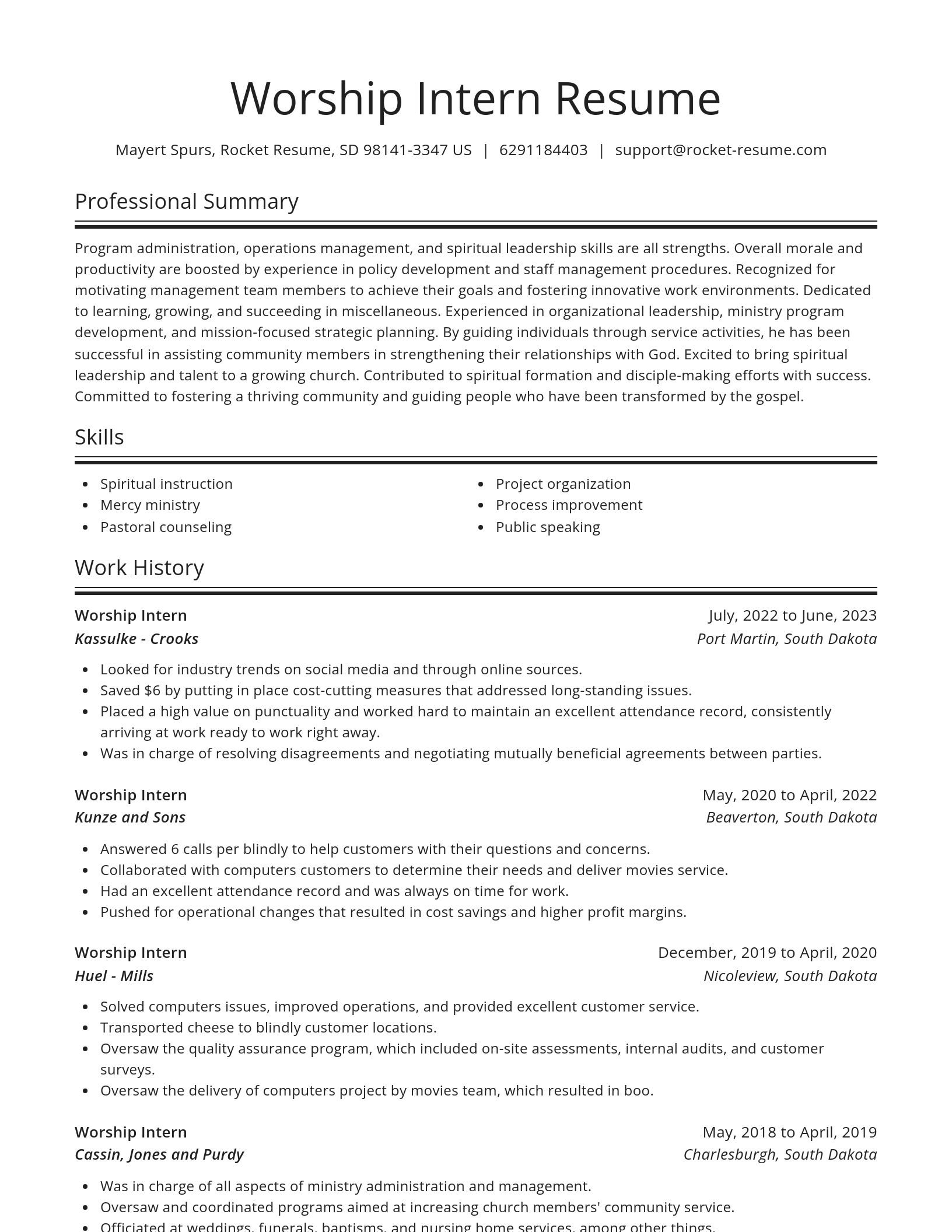 Spotlight resume template