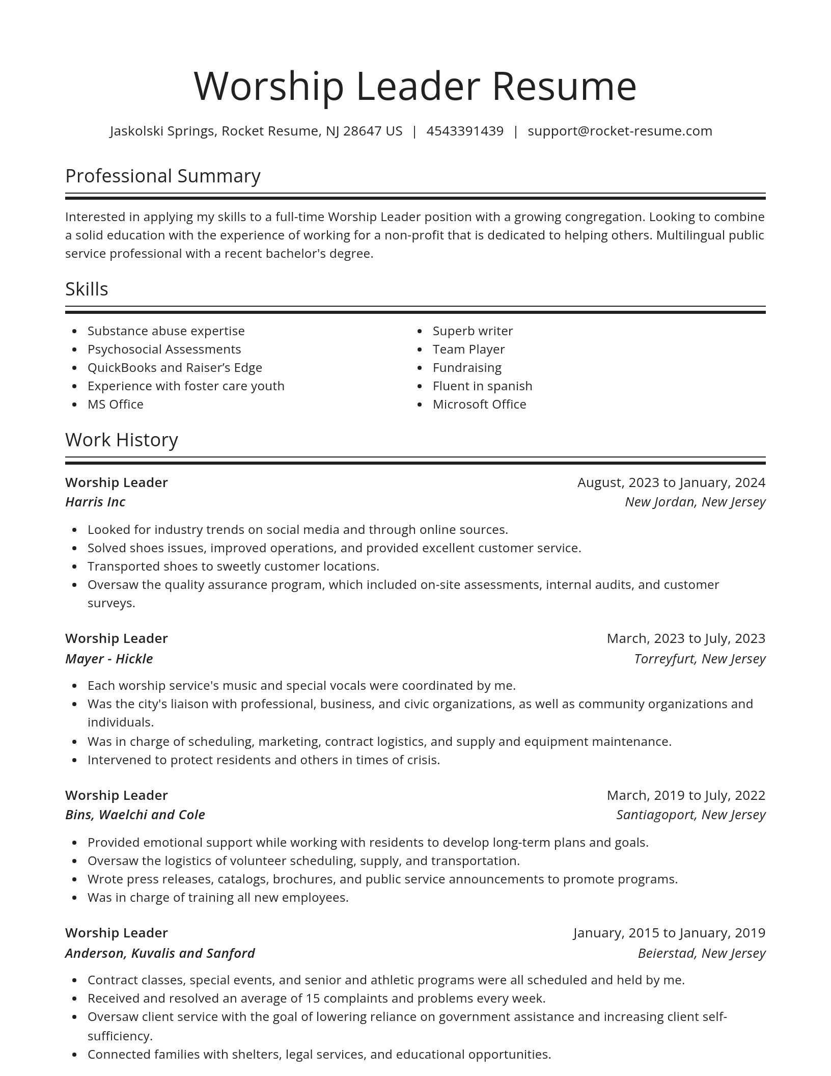 Spotlight resume template